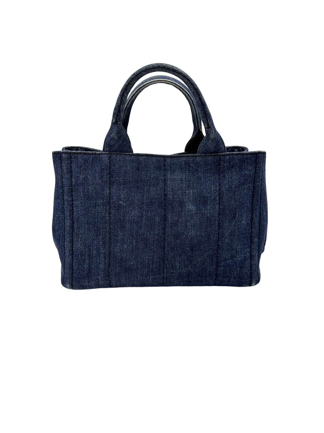 Prada Canapa Denim Blue Canvas Handle Bag PR427