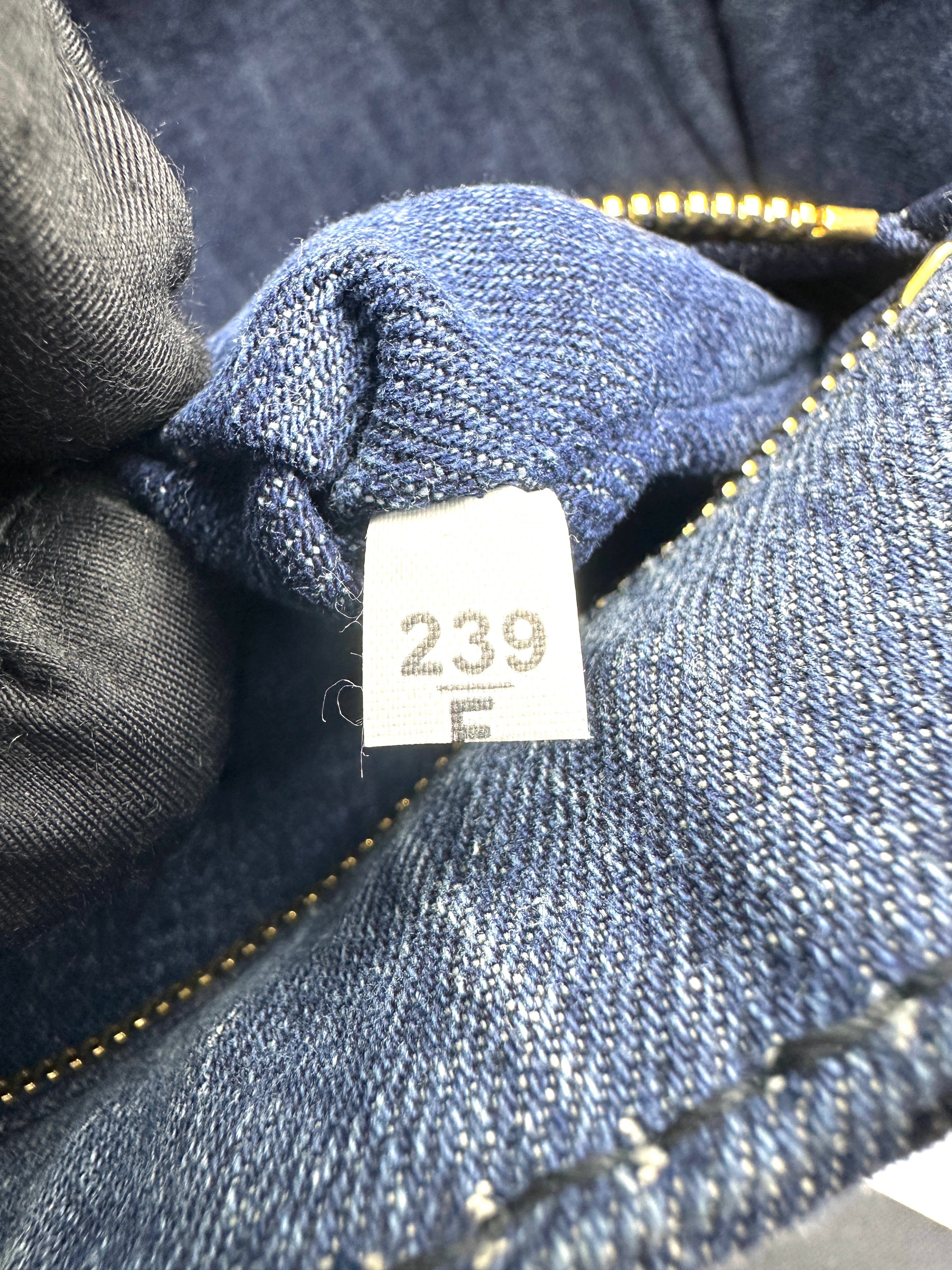 Prada Canapa Denim Blue Canvas Handle Bag PR427