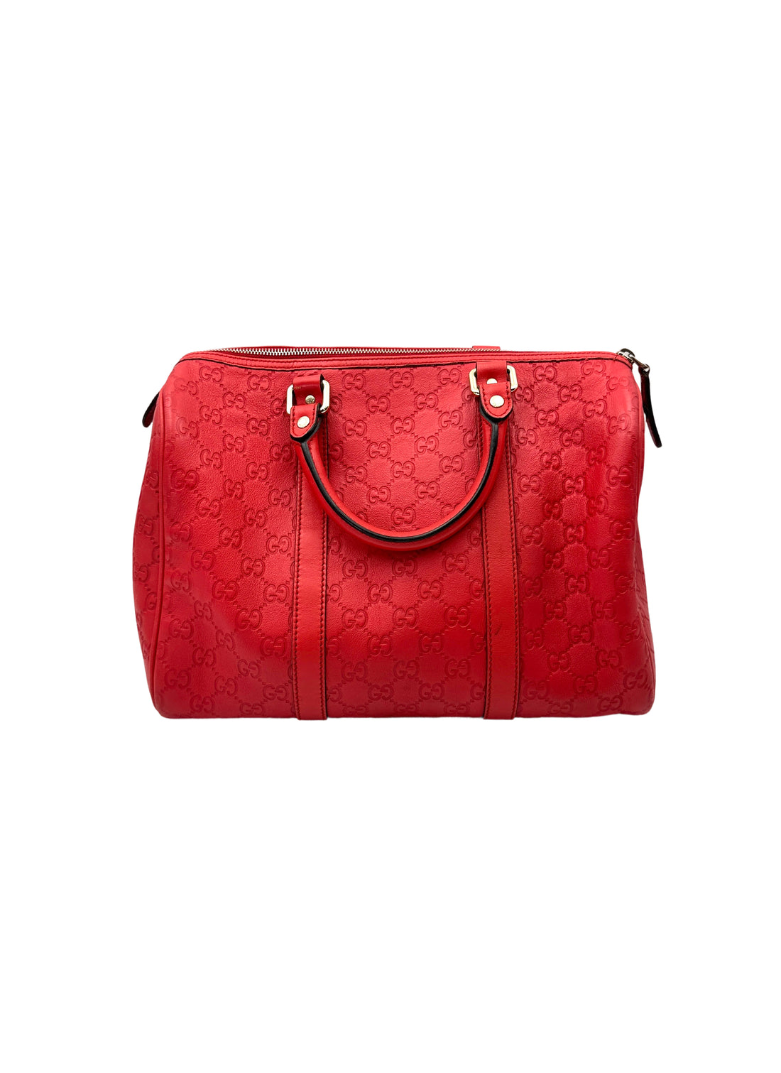 Gucci Red Guccissima Leather Boston Bag GG1176
