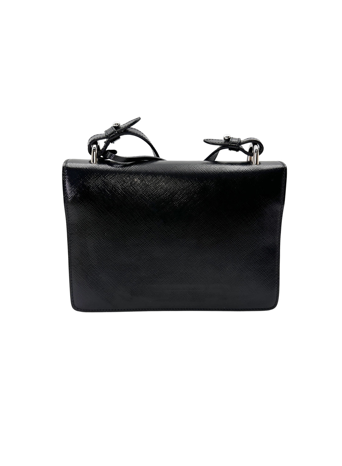 Prada Cahier Black Smooth Leather Shoulder Bag PR426