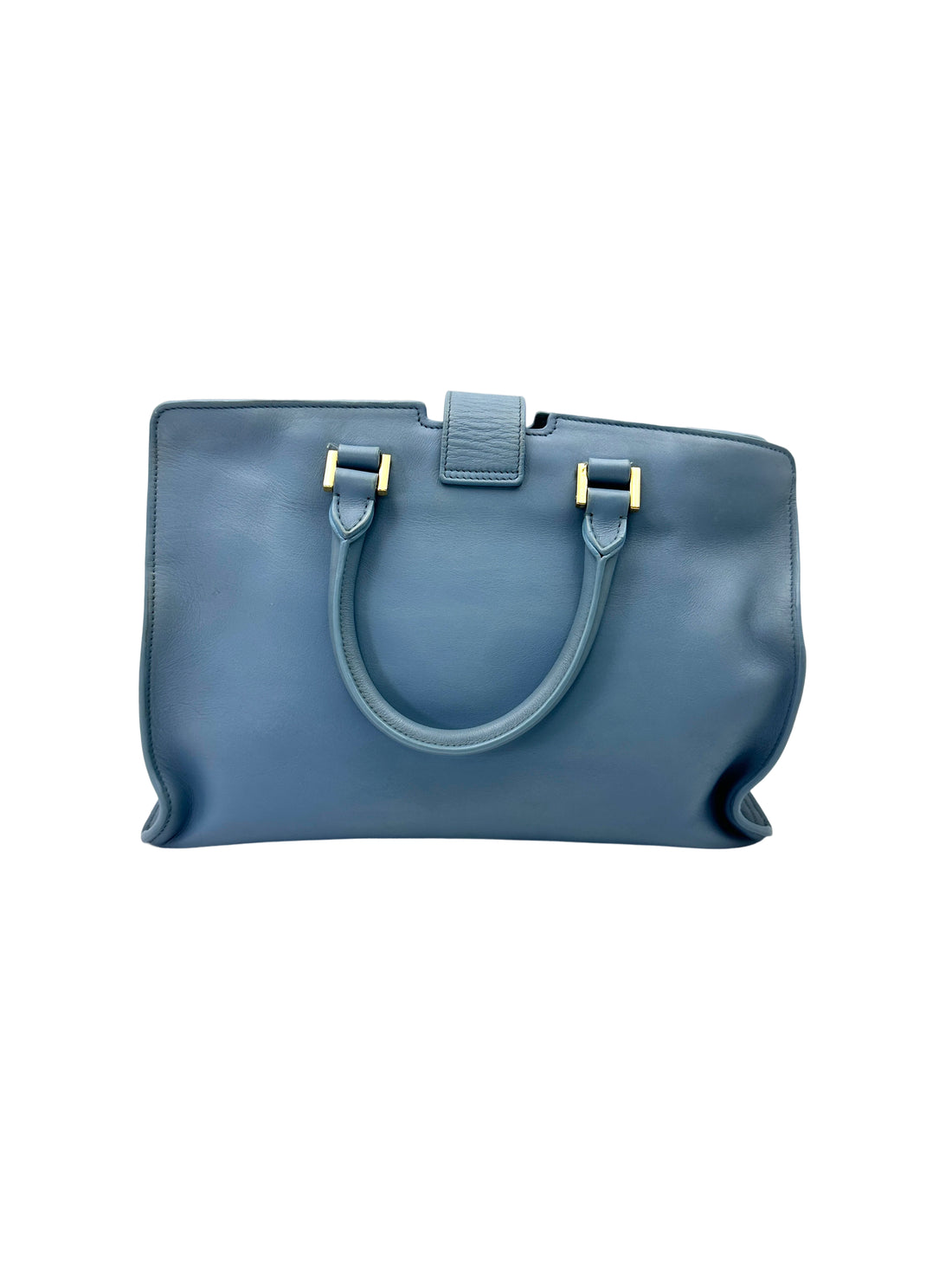 Saint Laurent Chyc Cabas Blue Leather Handle Bag SL248