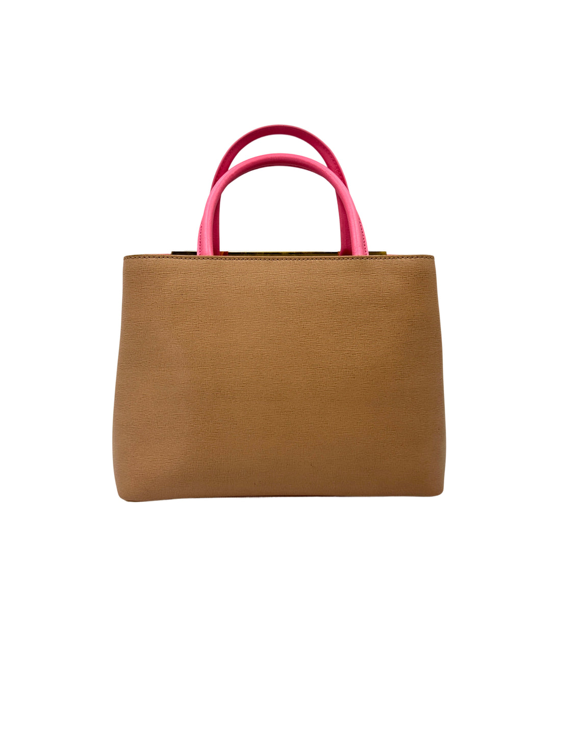 Fendi Petite 2Jour Monster Eyes Beige Leather Handle Bag FF117