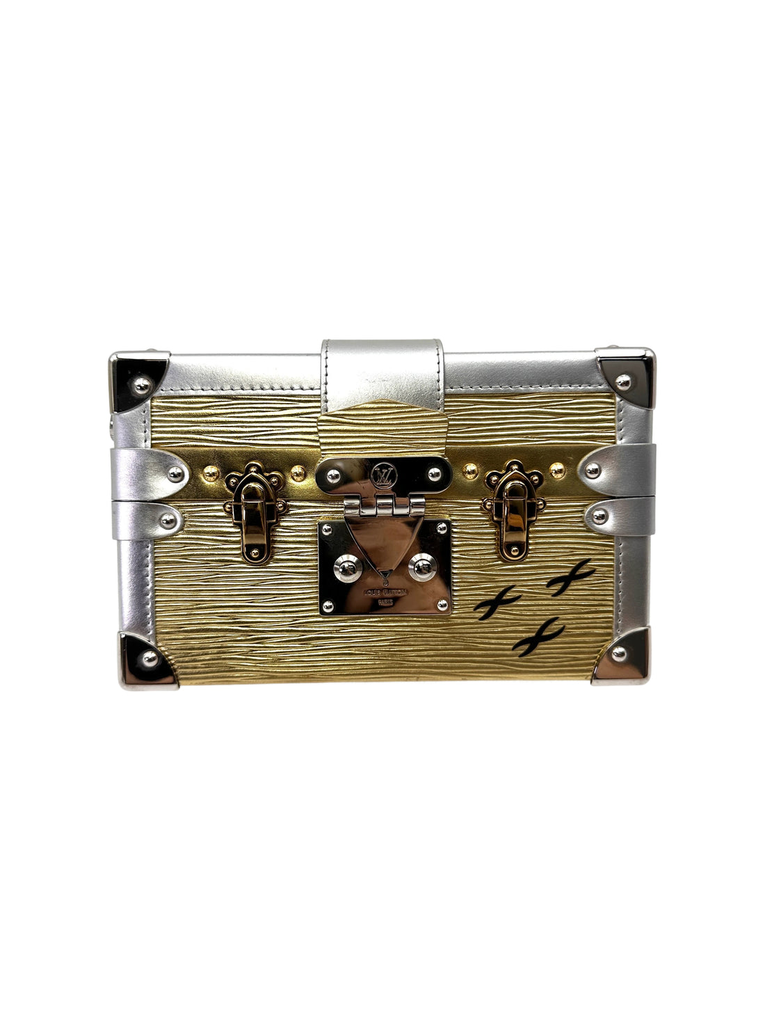 Louis Vuitton Petite Malle Gold/Silver Shoulder Bag LV2925