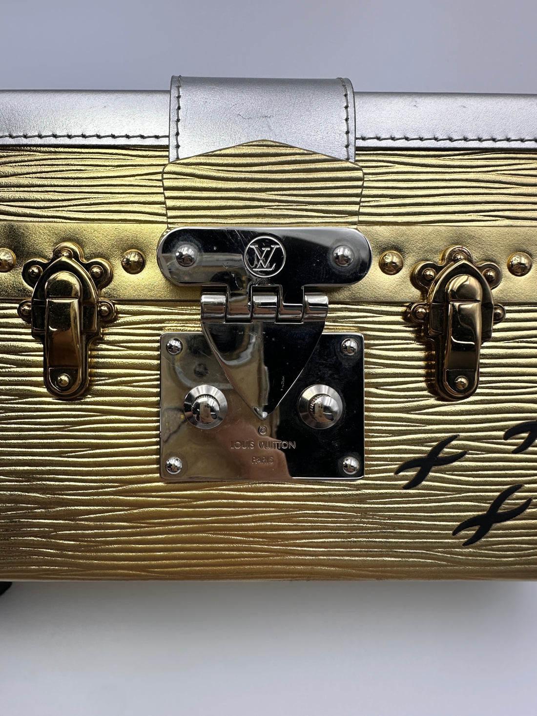 Louis Vuitton Petite Malle Gold/Silver Shoulder Bag LV2925
