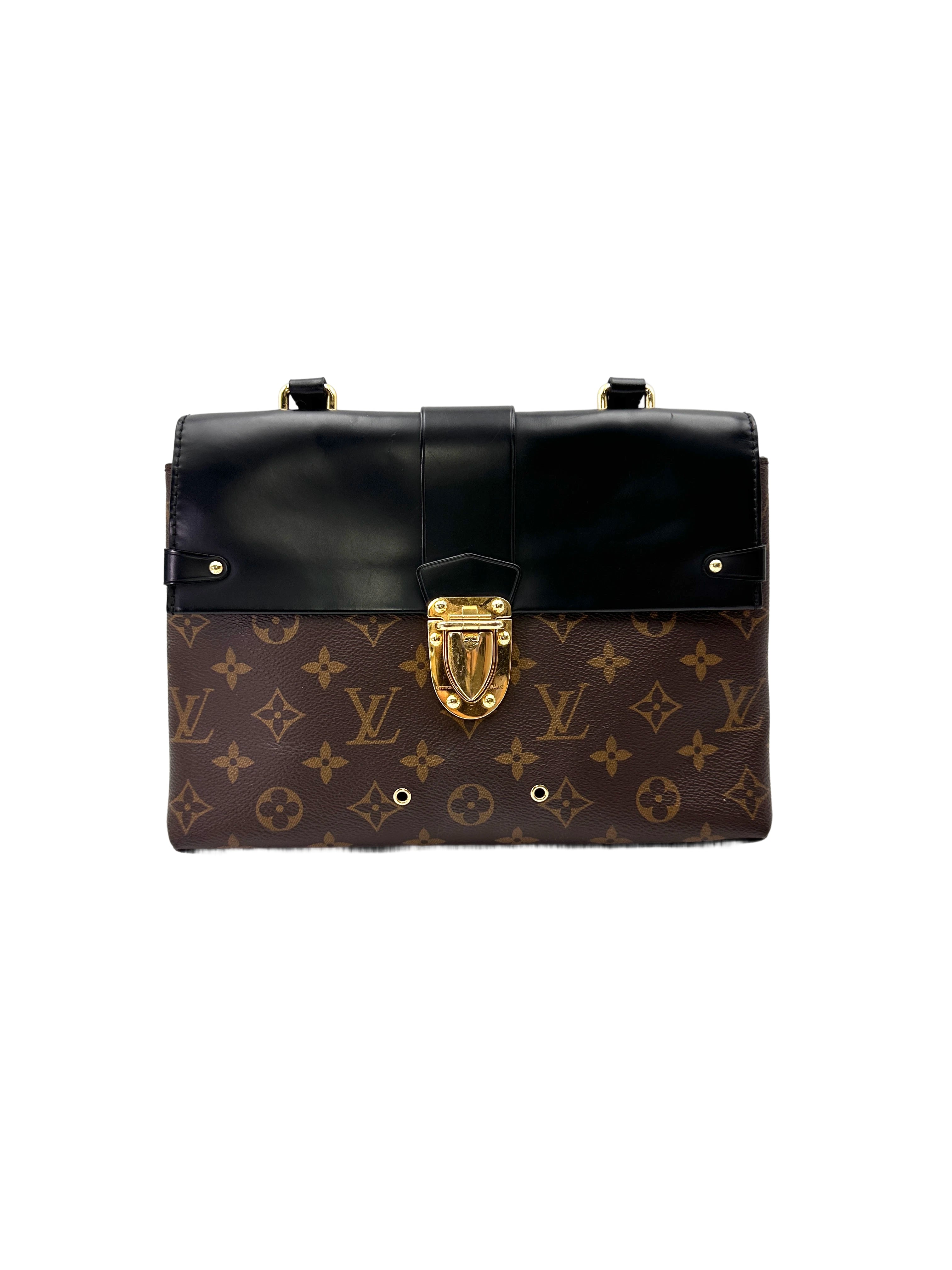 Louis Vuitton One Handle Monogram Canvas & Black Leather Handle Bag LV2923