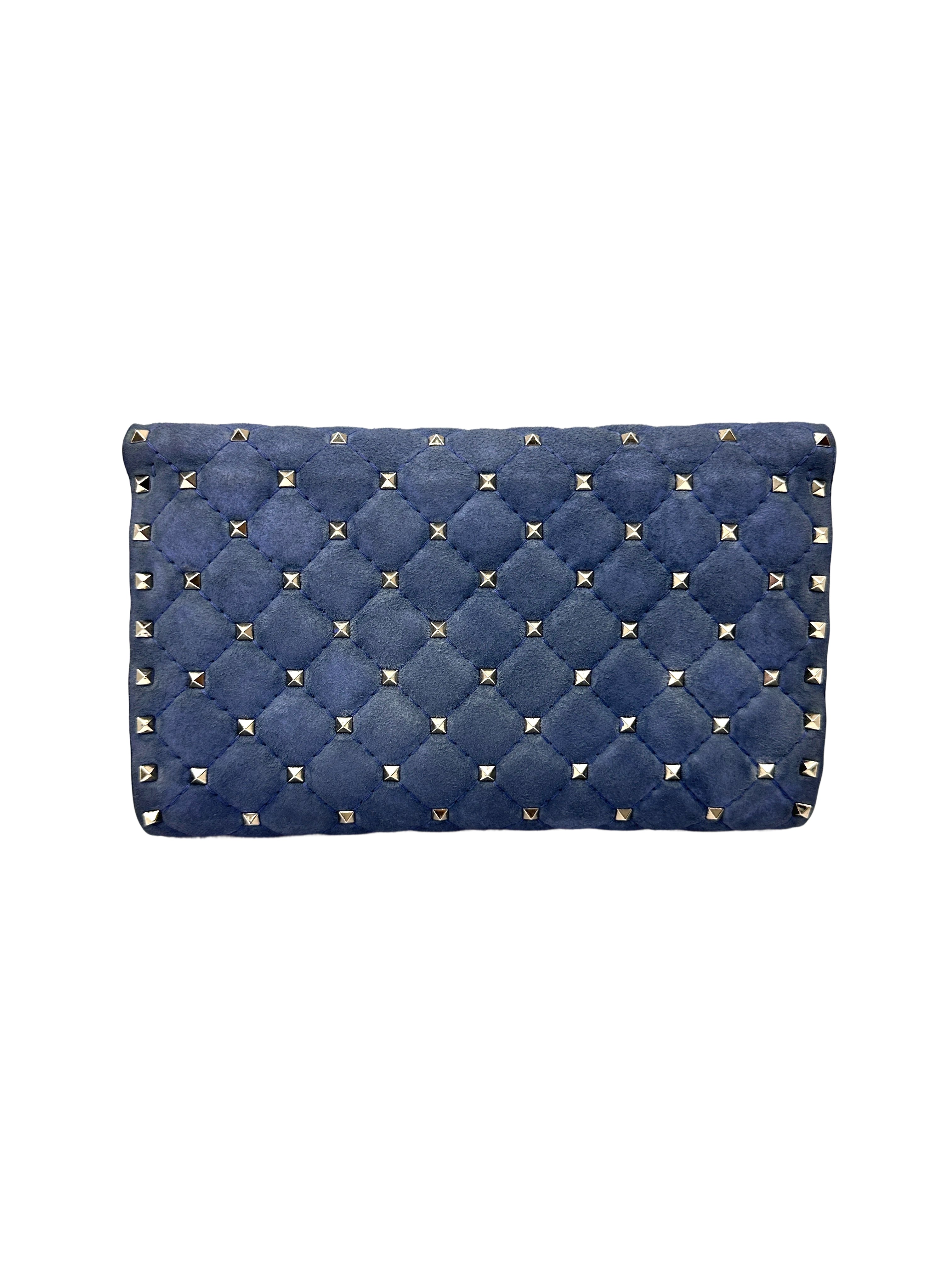 Valentino Garavani Rockstud Spike Blue Leather Shoulder Bag VT31