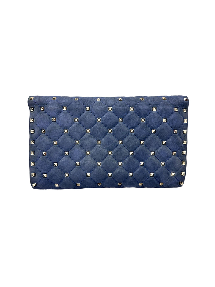 Valentino Garavani Rockstud Spike Blue Leather Shoulder Bag VT31
