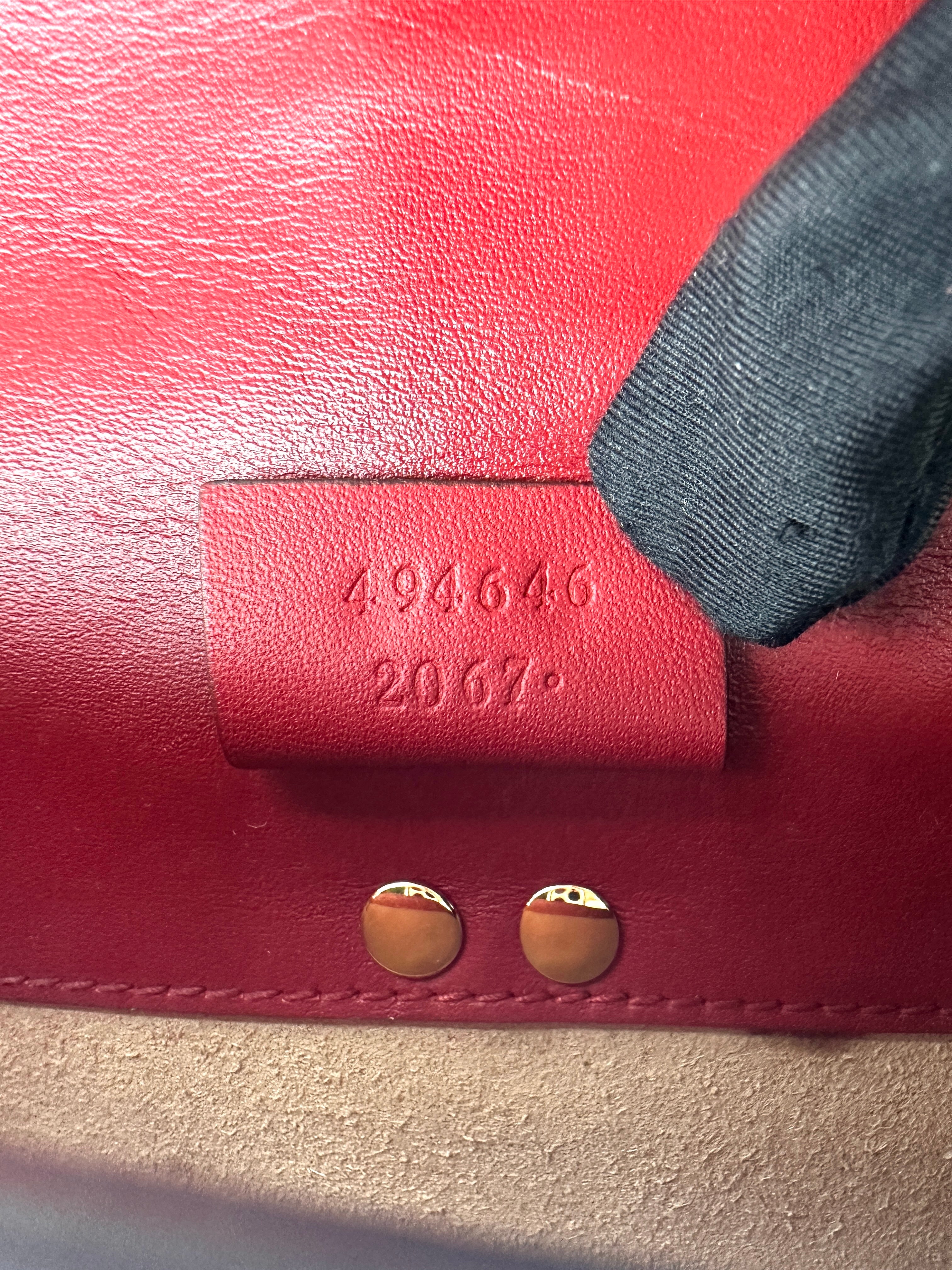 Gucci Sylvie Red Leather Wallet On Chain GG1185
