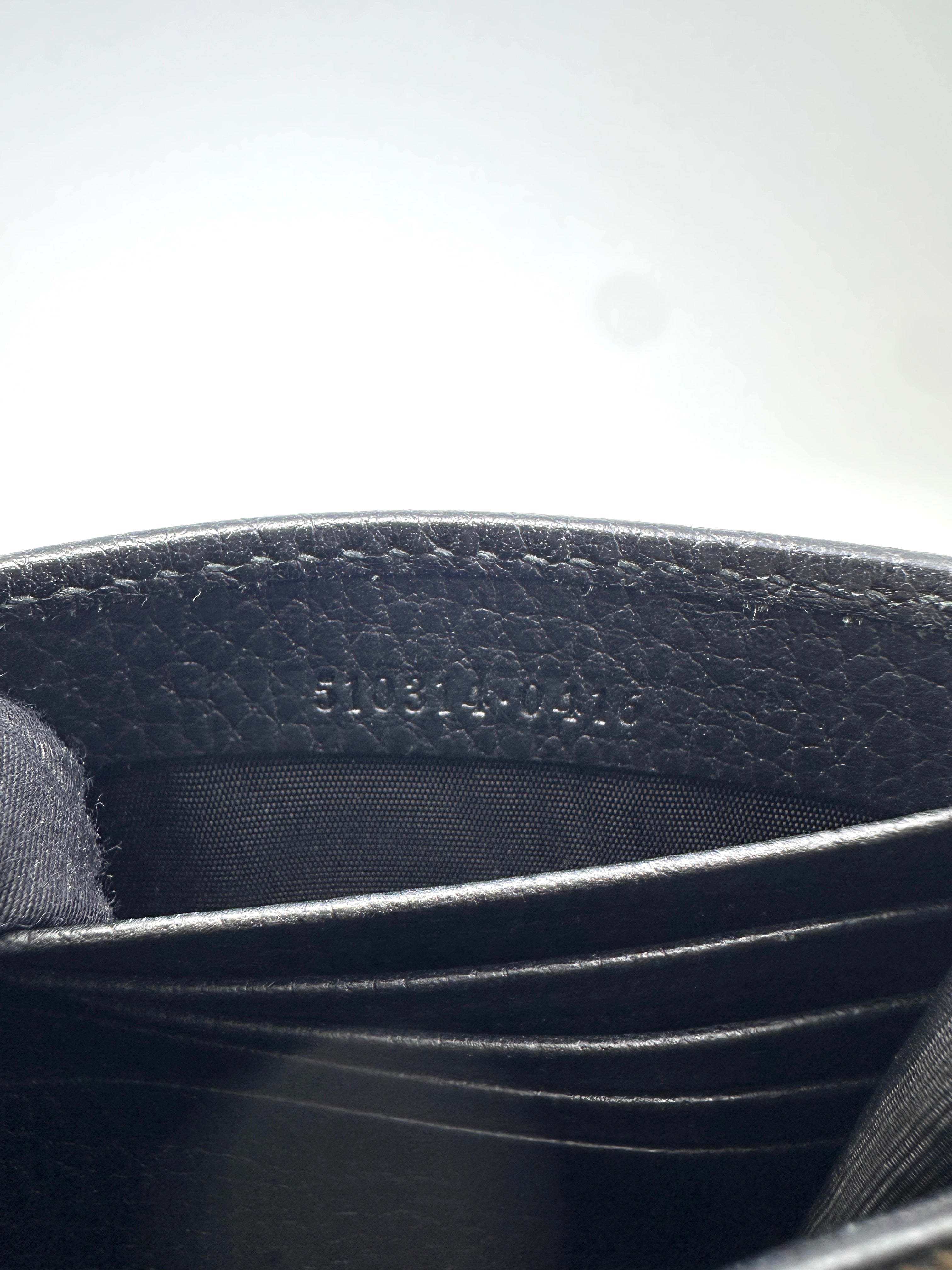 Gucci Interlocking Black Leather Wallet On Chain GG1184