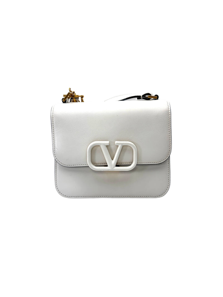 Valentino Garavani Vsling White Leather Shoulder Bag VT32
