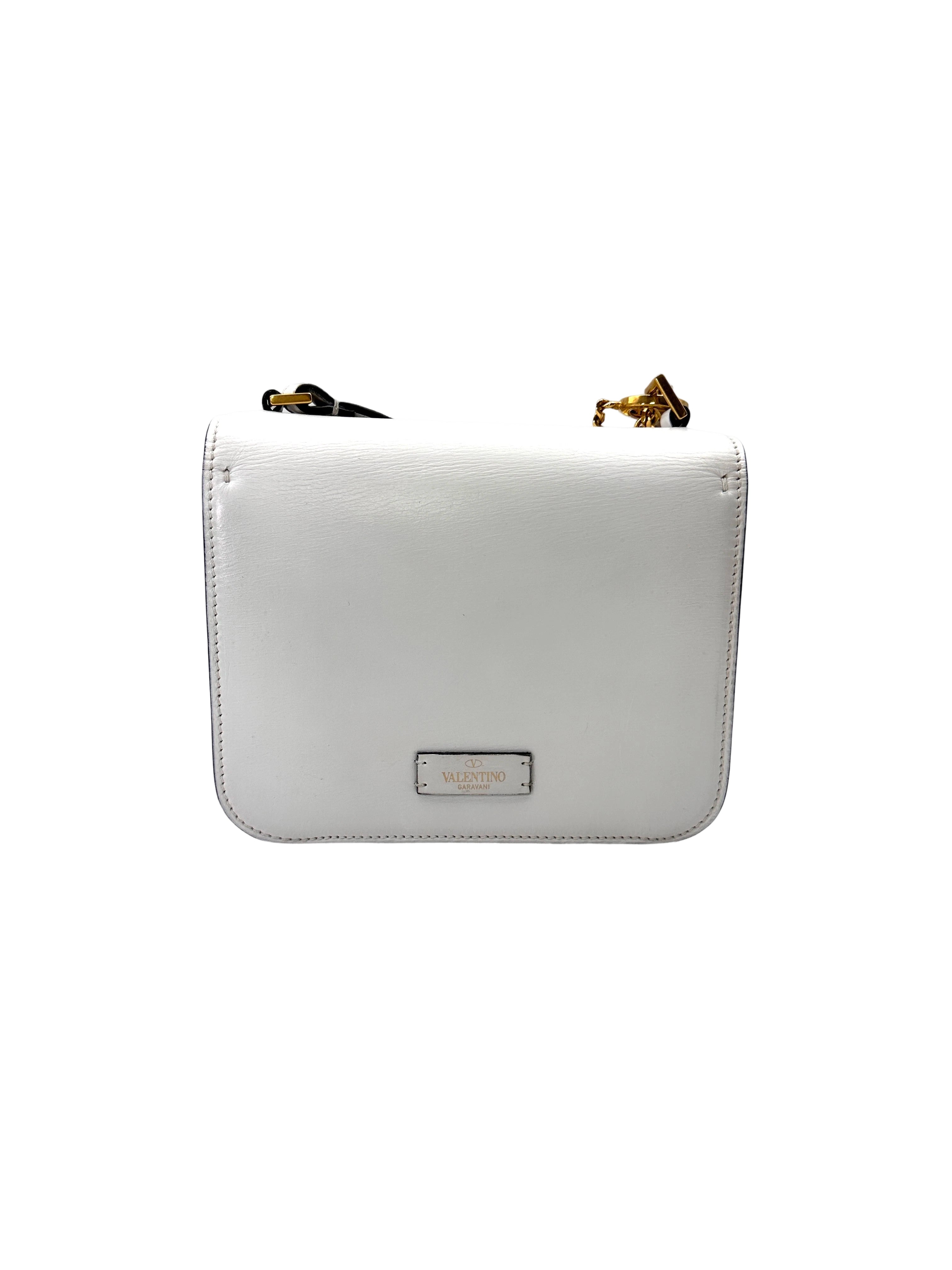 Valentino Garavani Vsling White Leather Shoulder Bag VT32