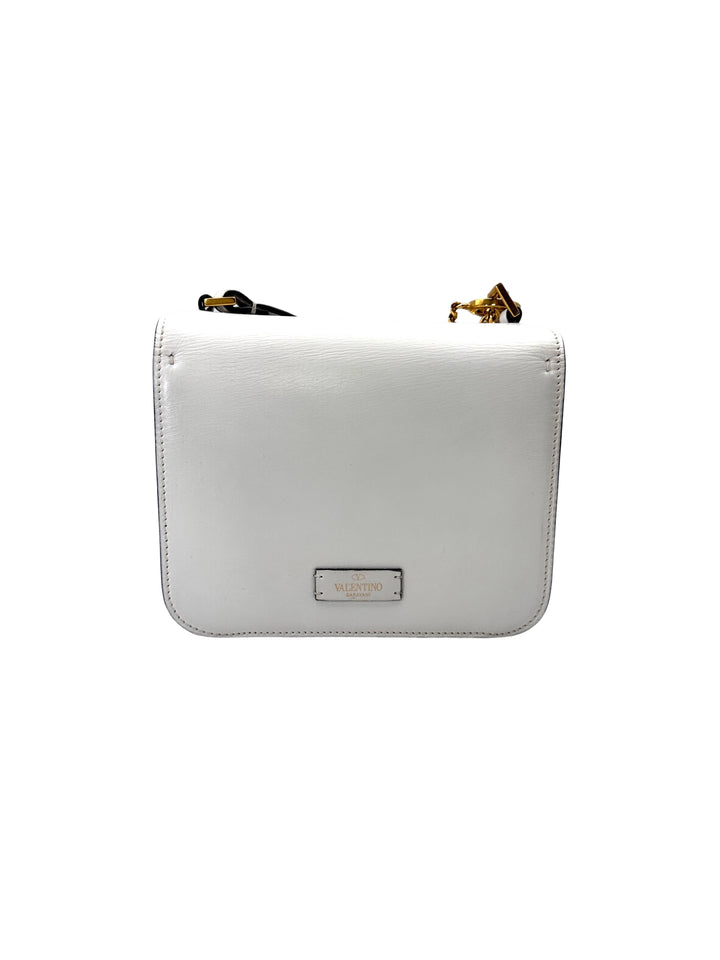 Valentino Garavani Vsling White Leather Shoulder Bag VT32