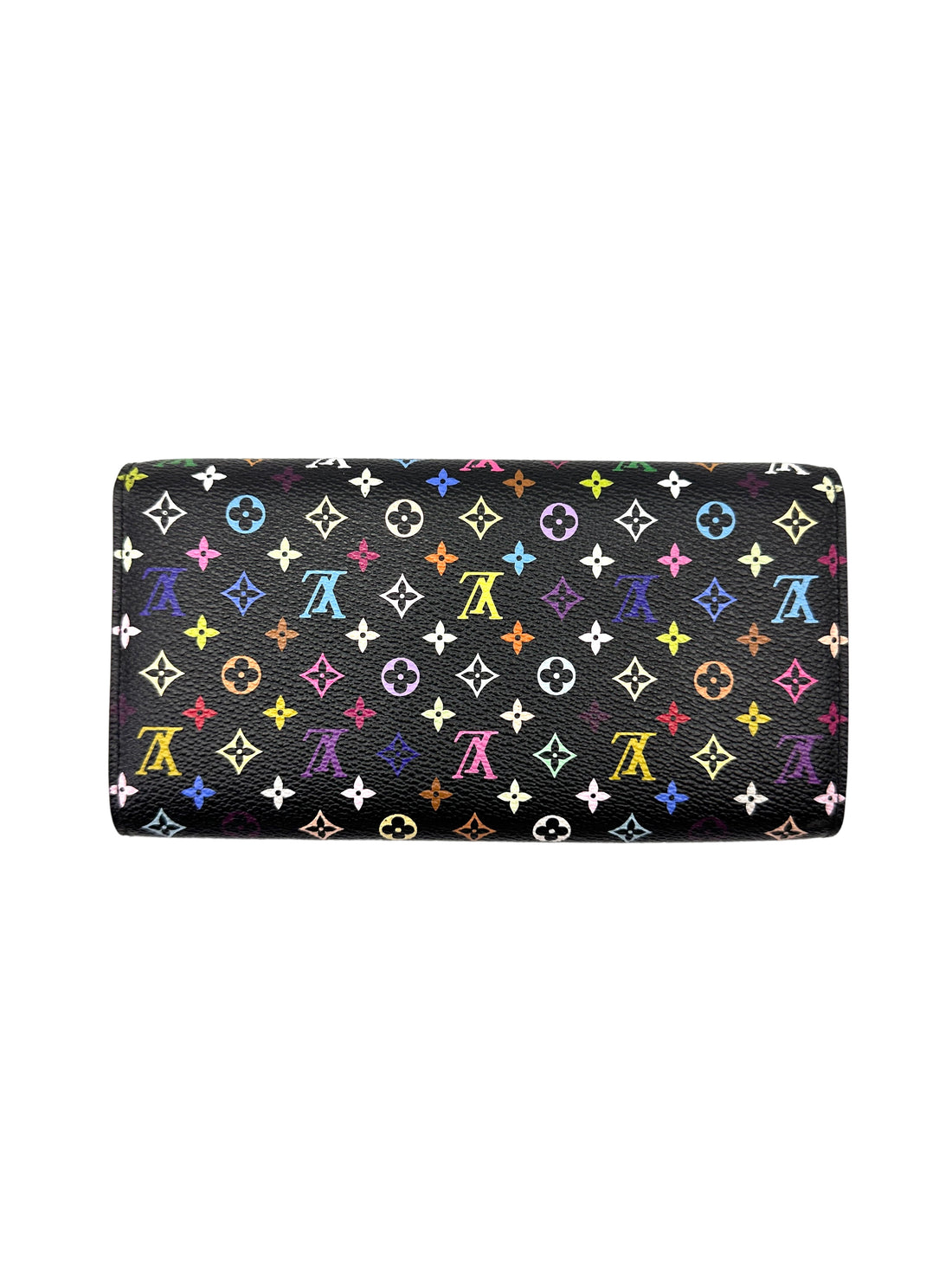 Louis Vuitton x Takashi Murakami Black Multicolor Monogram Zippy Long Wallet LV2927