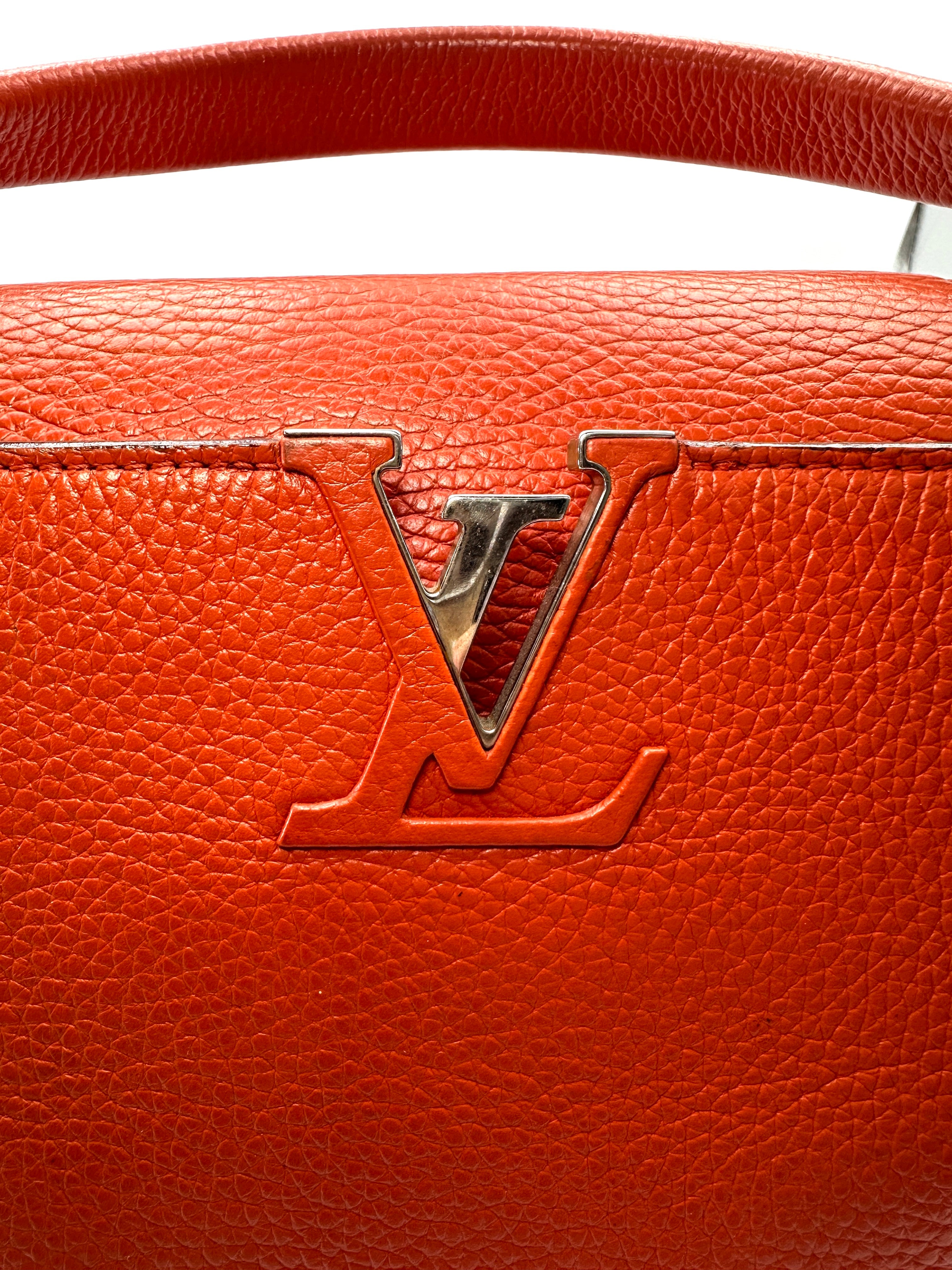 Louis Vuitton Capucines Red Leather Handle Bag LV2928