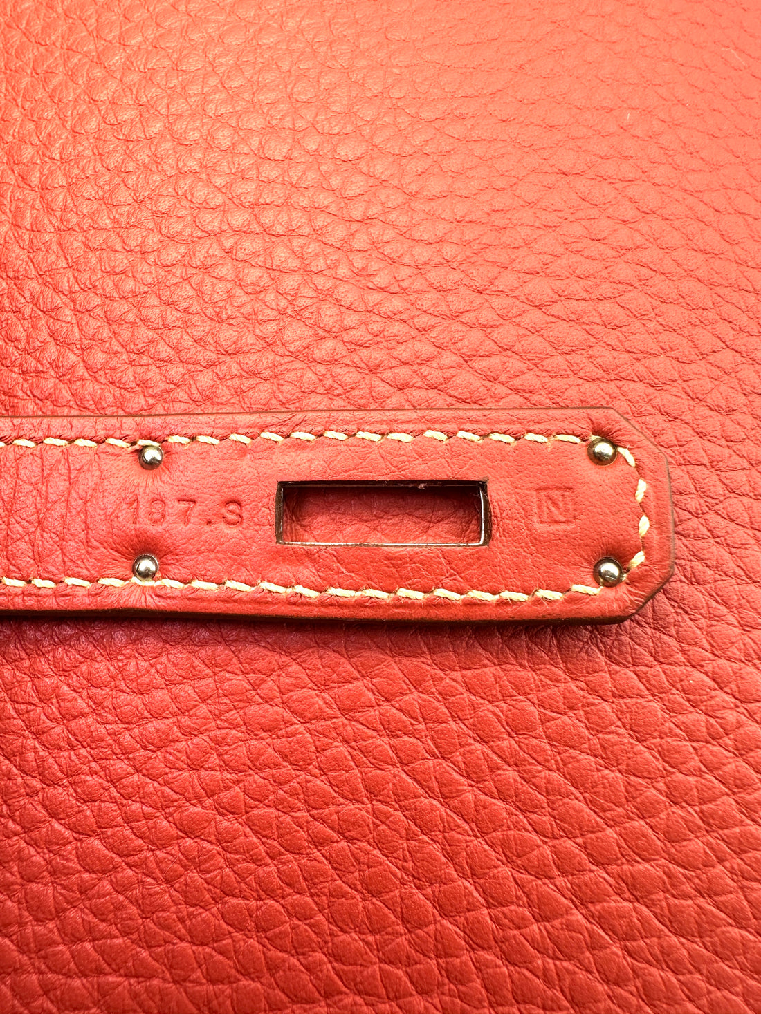 Hermes Kelly35 Red Leather Top Handle Bag With Silver Hardware HR118