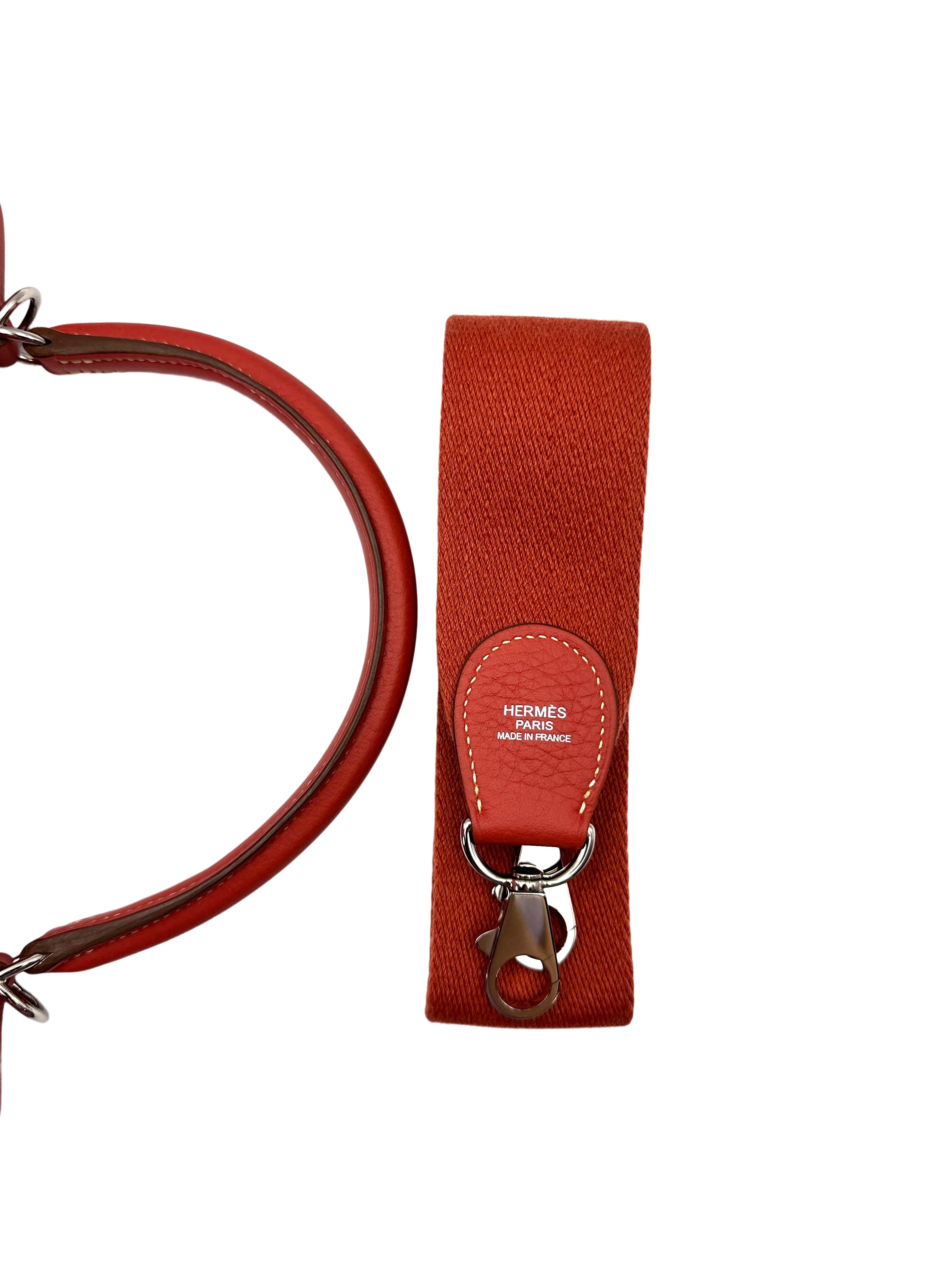 Hermes Kelly35 Red Leather Top Handle Bag With Silver Hardware HR118