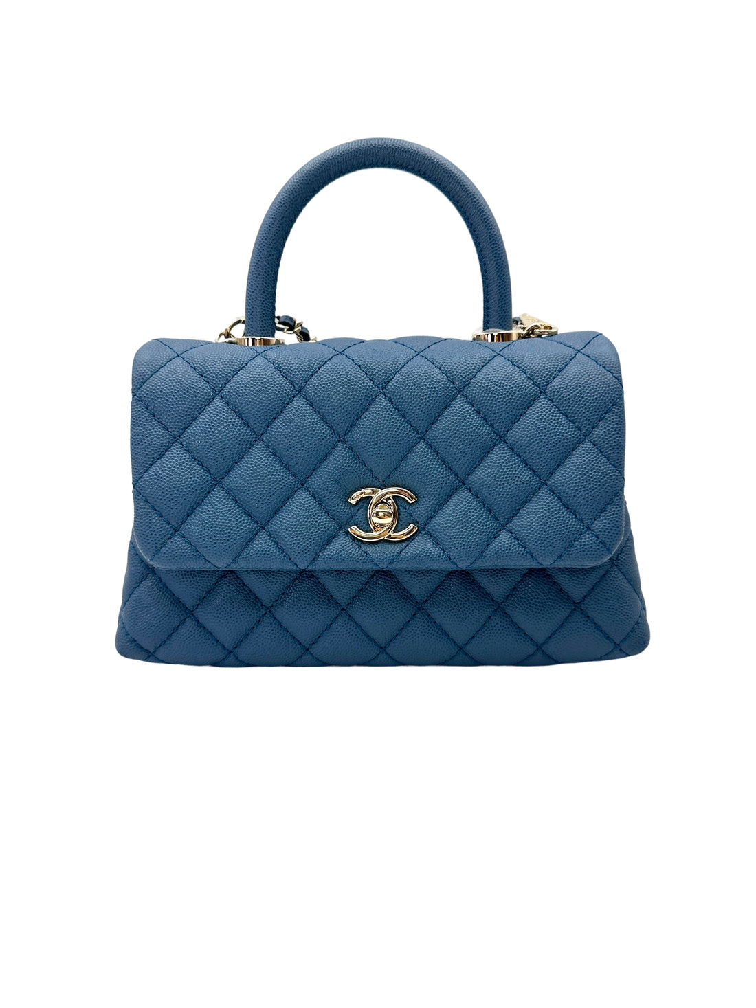 Chanel CoCo Handle Blue Quilted Leather Small Size Shoulder Bag(27***64) CC2082