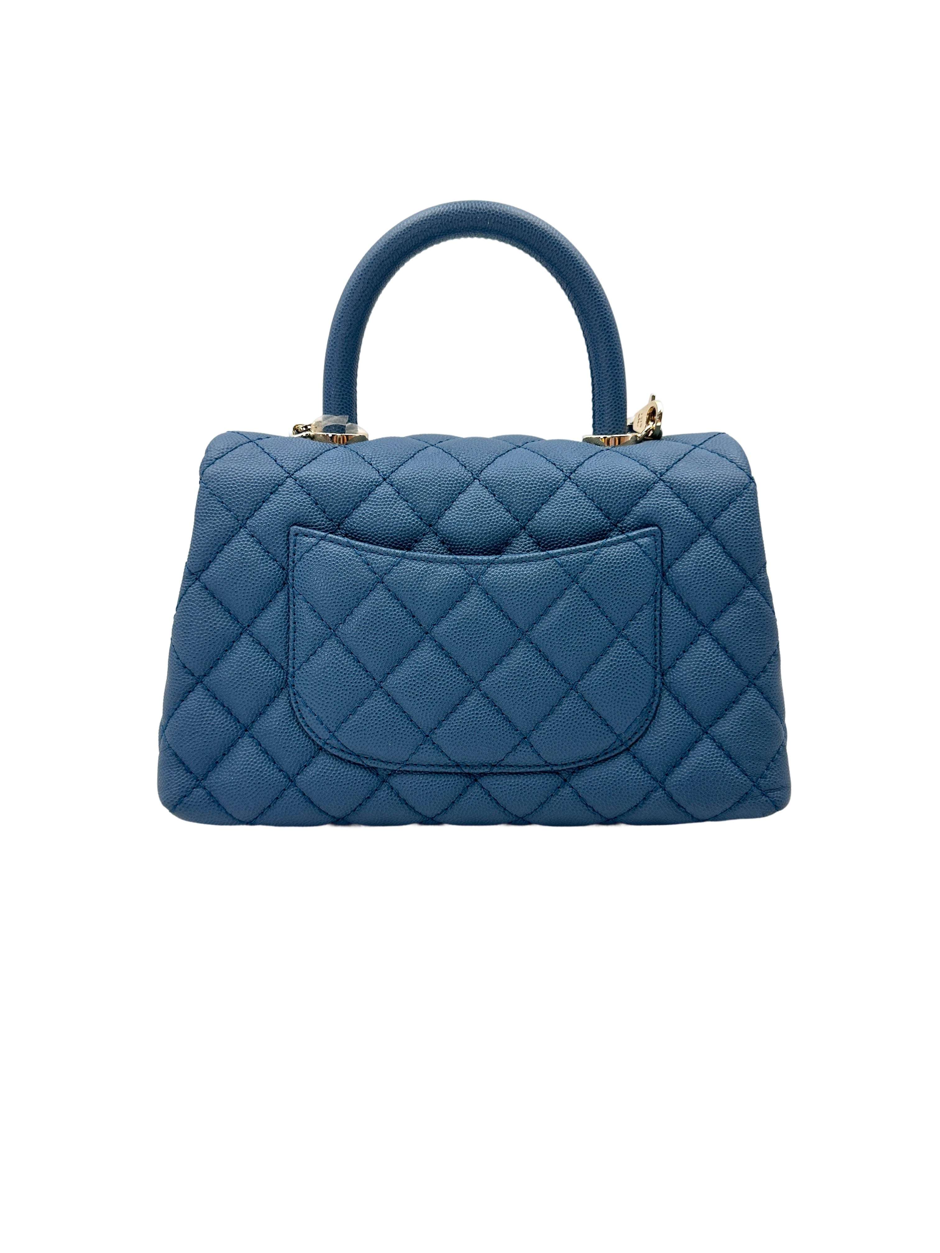 Chanel CoCo Handle Blue Quilted Leather Small Size Shoulder Bag(27***64) CC2082