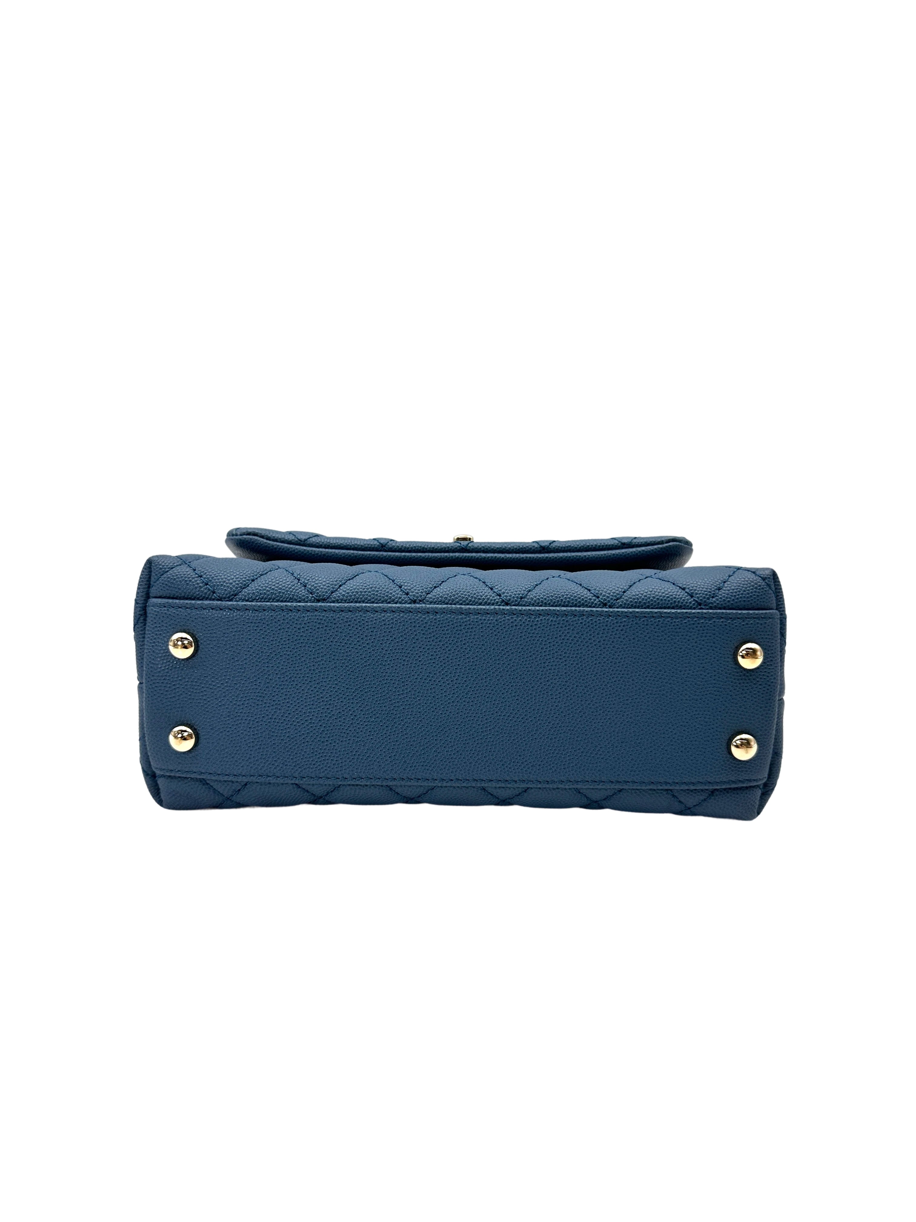 Chanel CoCo Handle Blue Quilted Leather Small Size Shoulder Bag(27***64) CC2082