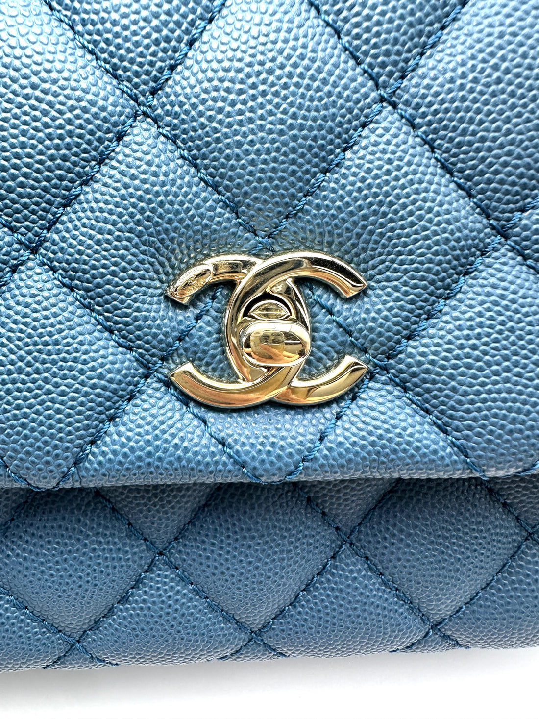 Chanel CoCo Handle Blue Quilted Leather Small Size Shoulder Bag(27***64) CC2082