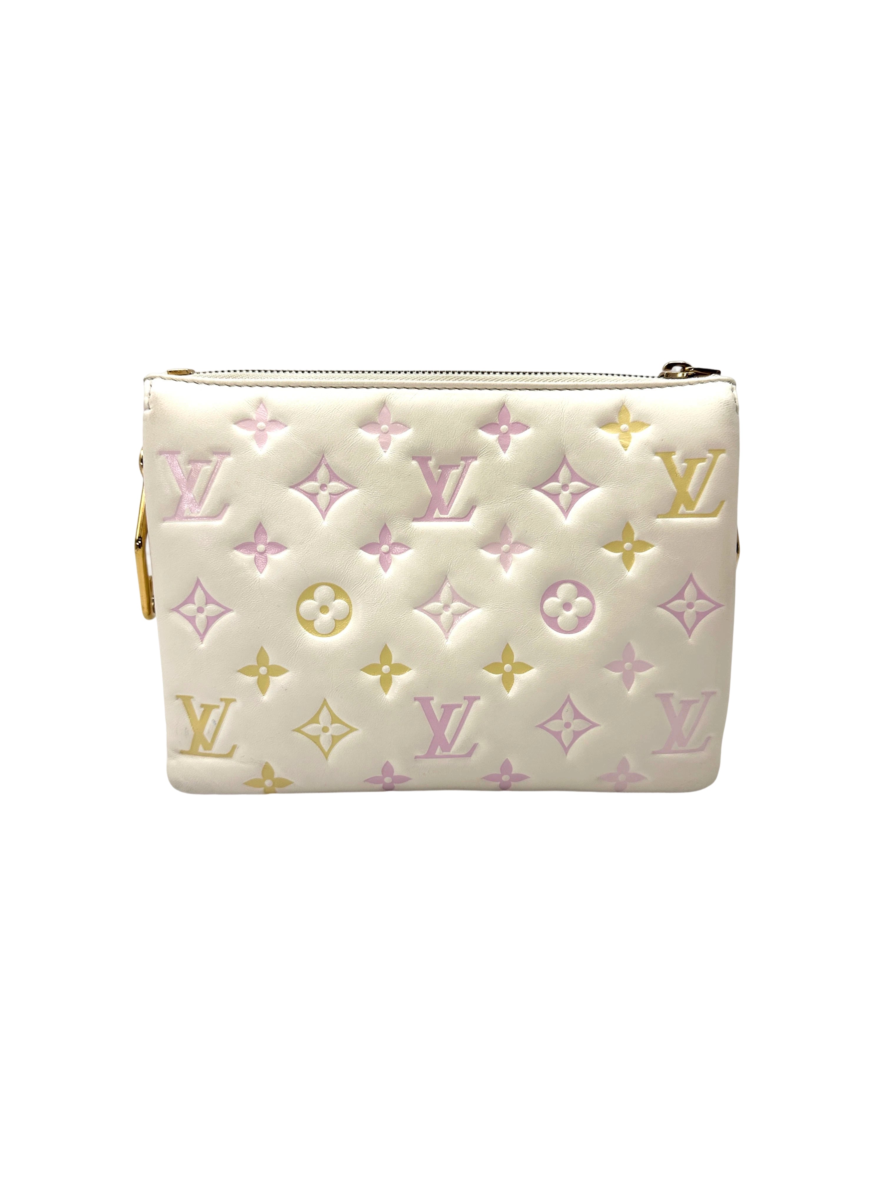Louis Vuitton Coussin BB Milky Way White Monogram Embossed Puffy Leather Shoulder Bag LV2929