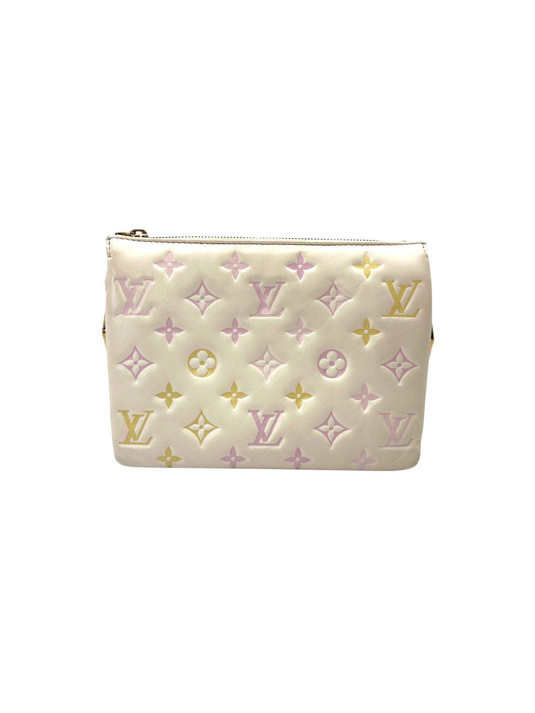 Louis Vuitton Coussin BB Milky Way White Monogram Embossed Puffy Leather Shoulder Bag LV2929