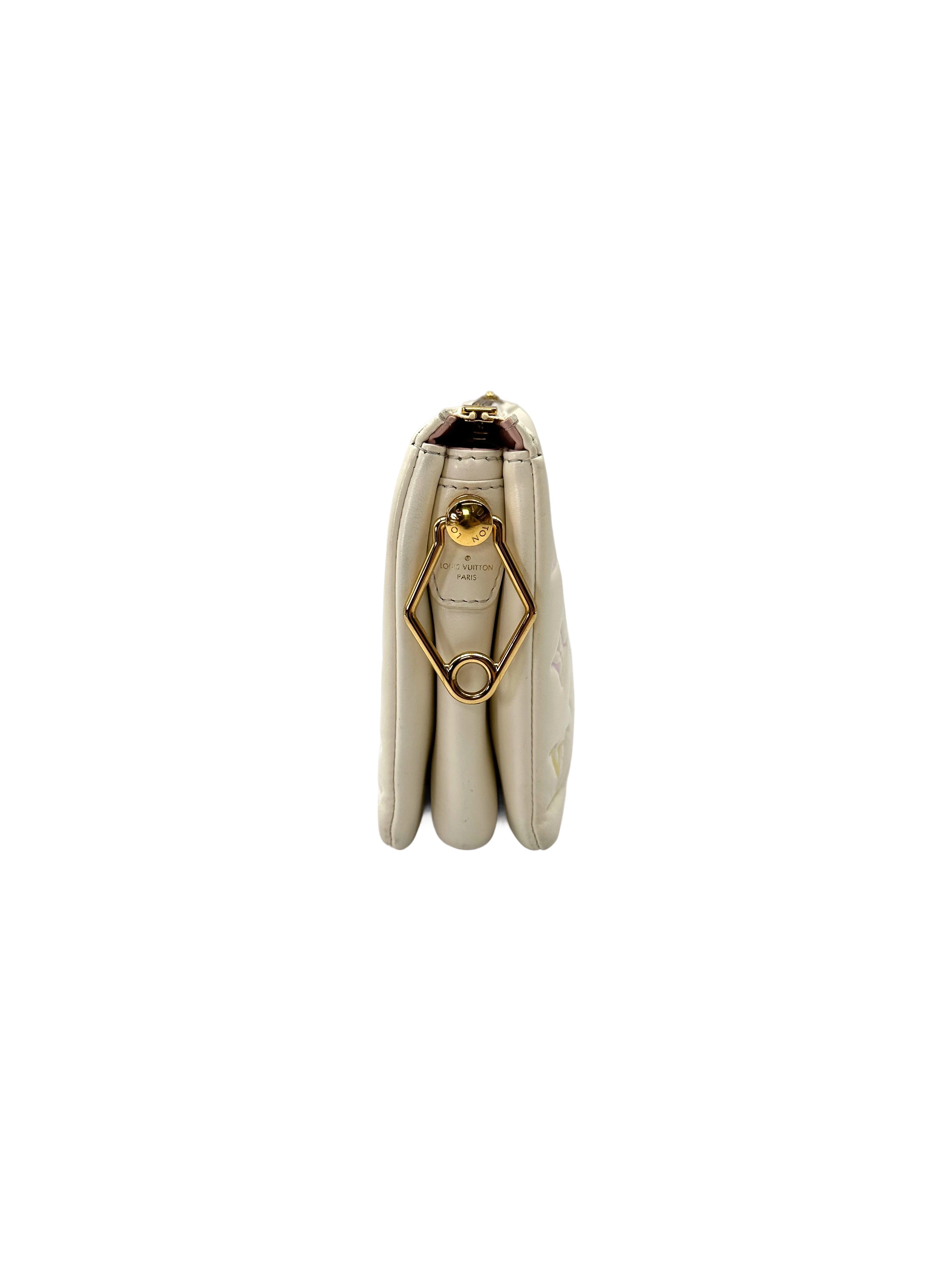 Louis Vuitton Coussin BB Milky Way White Monogram Embossed Puffy Leather Shoulder Bag LV2929