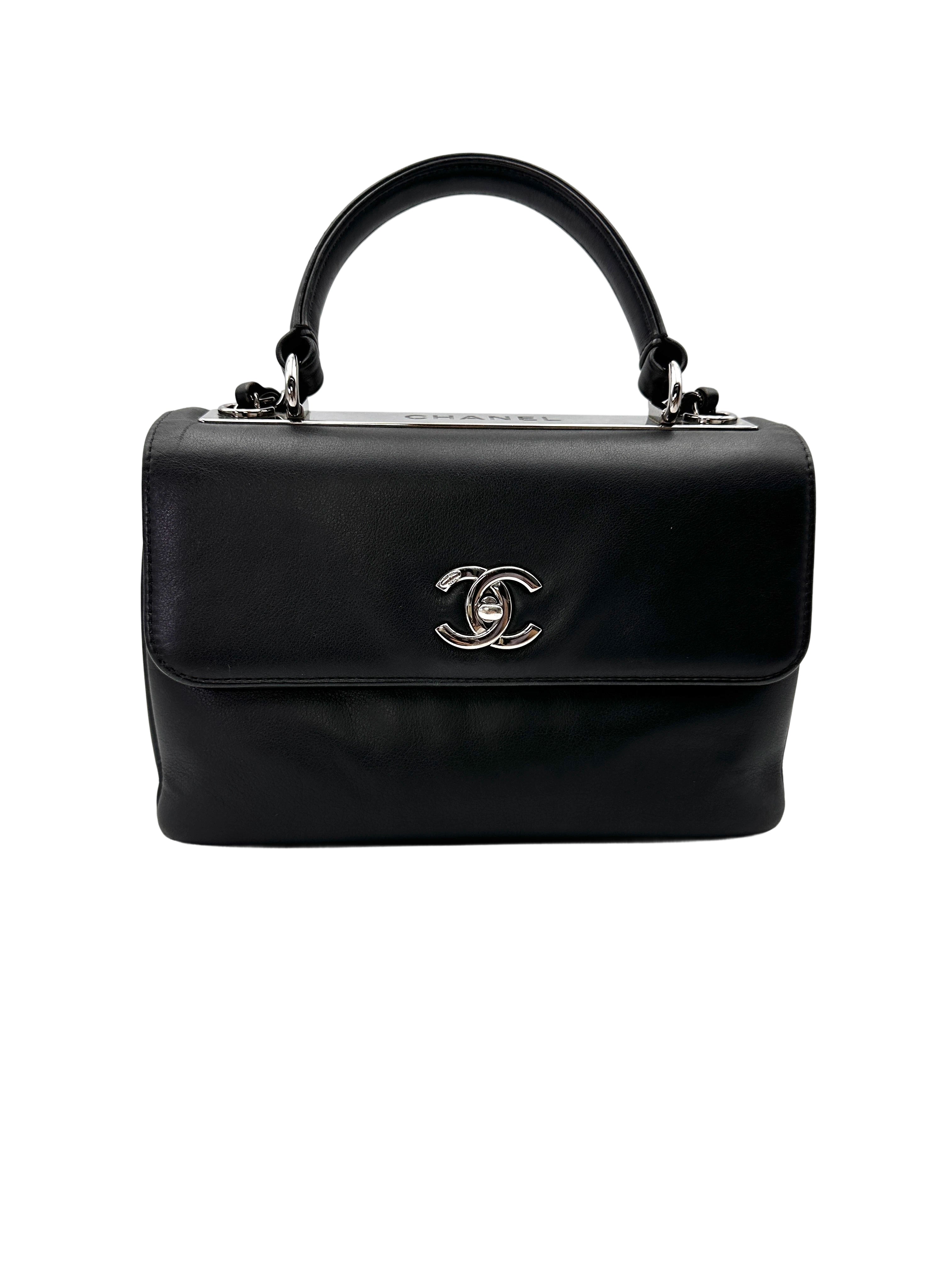 Chanel Black Leather Top Handle Bag(26***23) CC2084