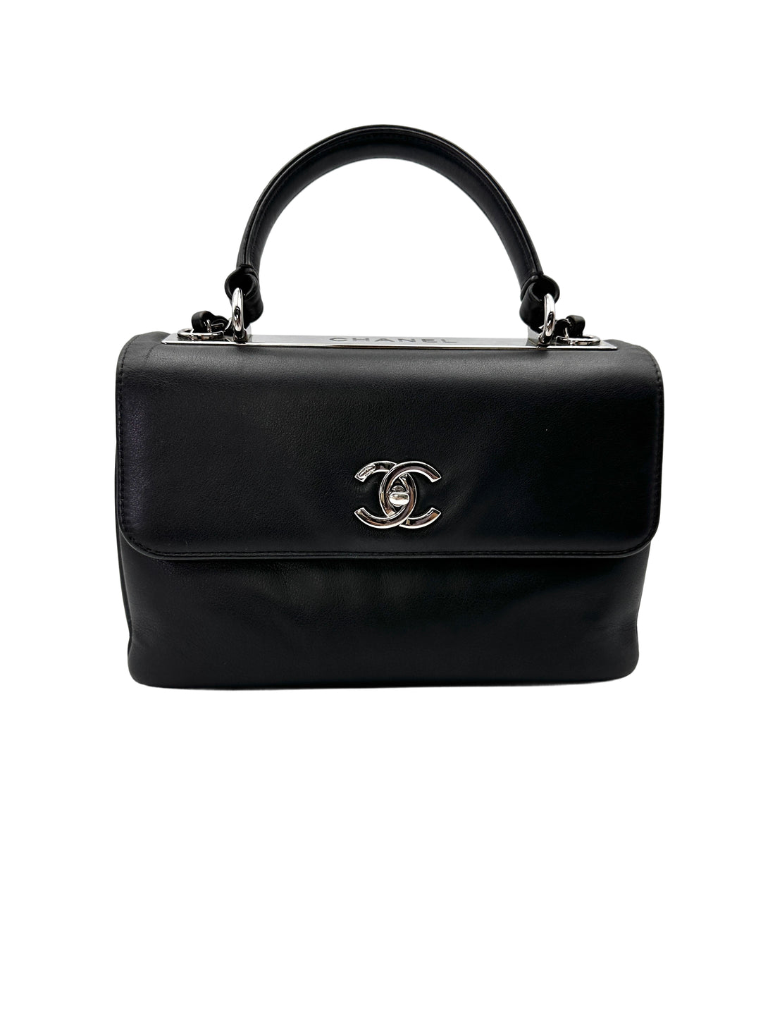 Chanel Black Leather Top Handle Bag(26***23) CC2084