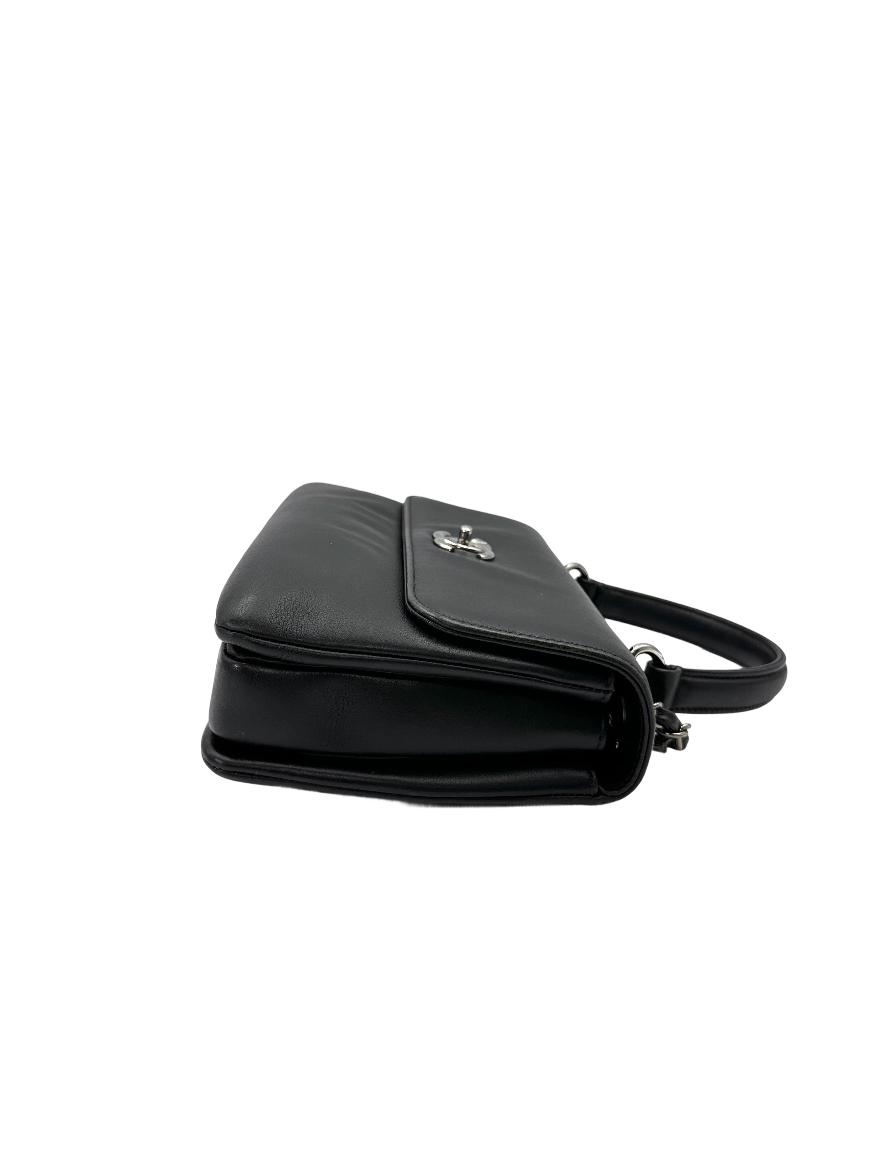 Chanel Black Leather Top Handle Bag(26***23) CC2084