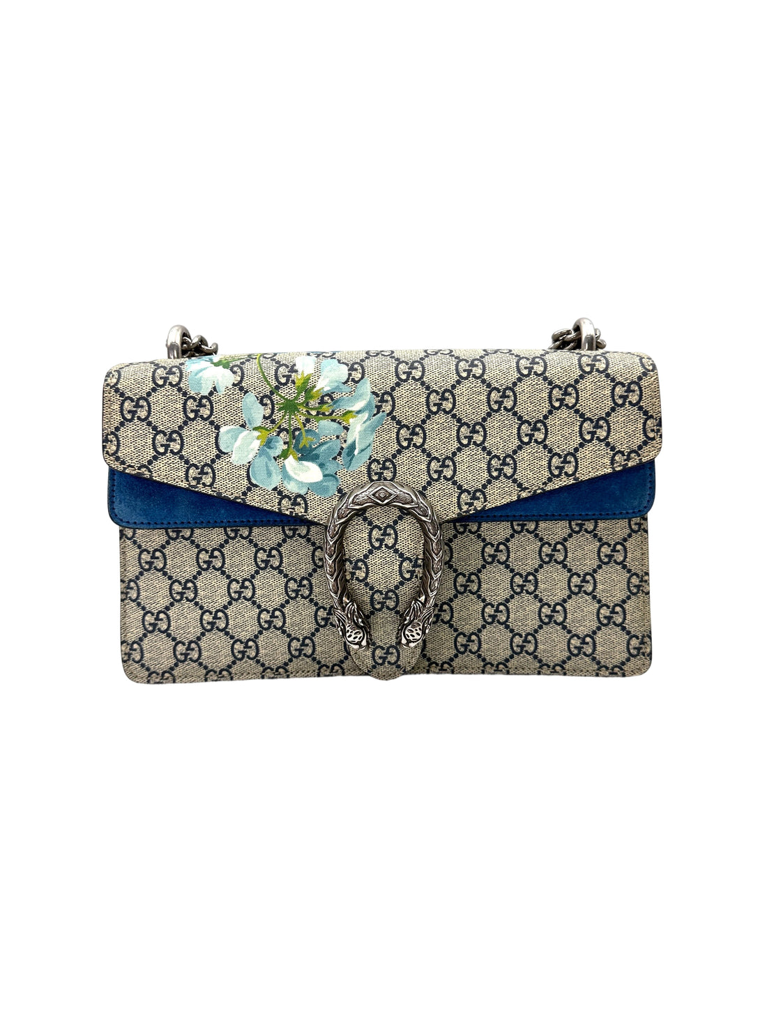 Gucci Dionysus Blue GG Blooms Canvas Medium Size Shoulder Bag GG1188