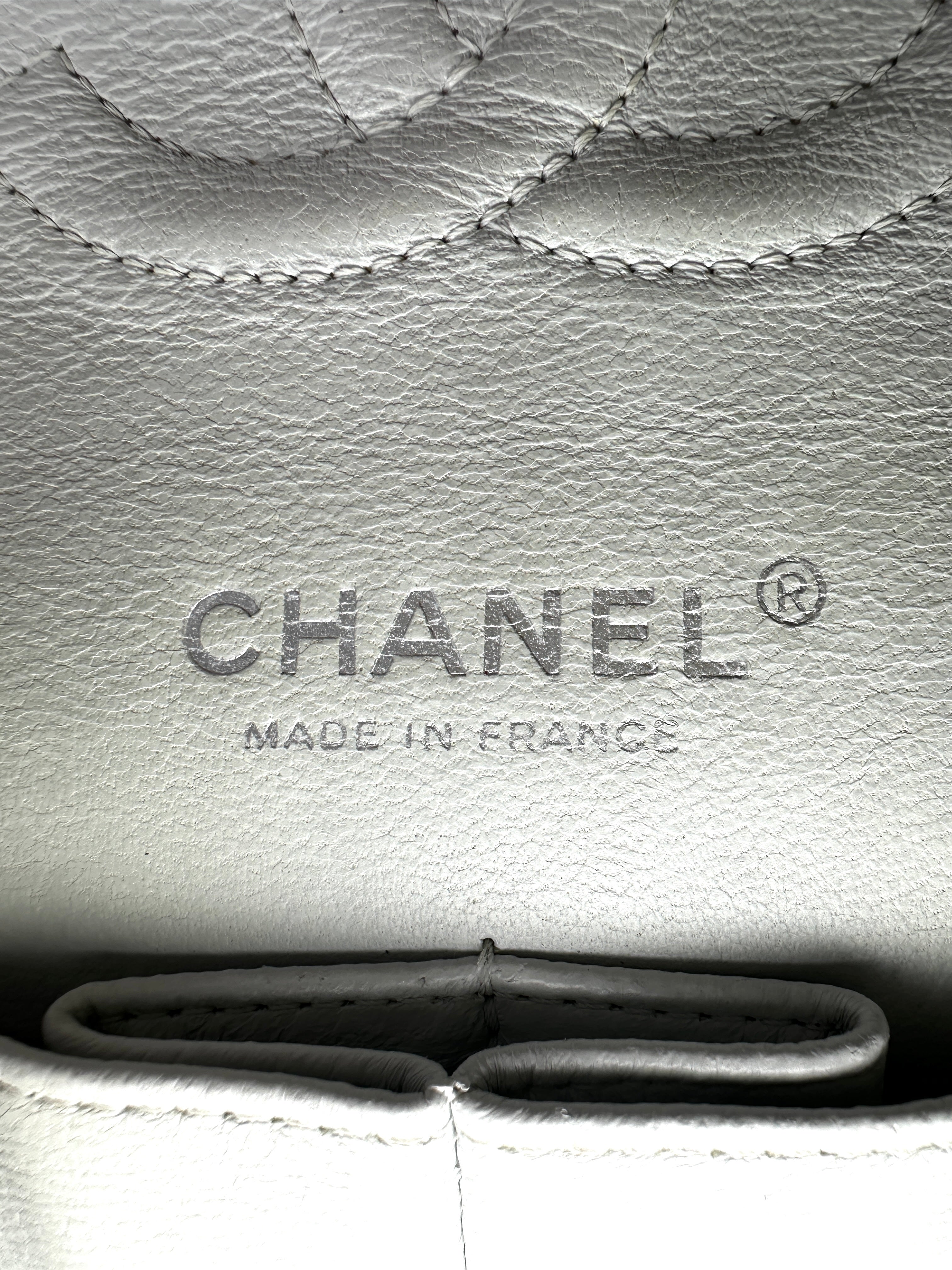 Chanel Classic Flap Light Grey Quilted Lambskin Medium Size Shoulder Bag With Silver Buckle(14***42) CC2086