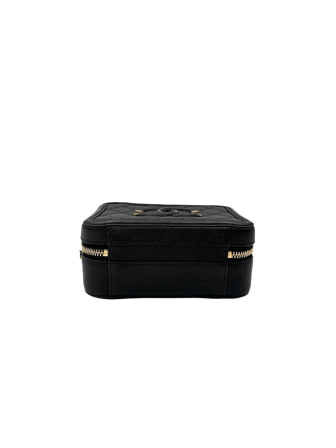 Chanel CC Filigree Black Quilted Leather Top Handle Vanity Case(26***53) CC2087
