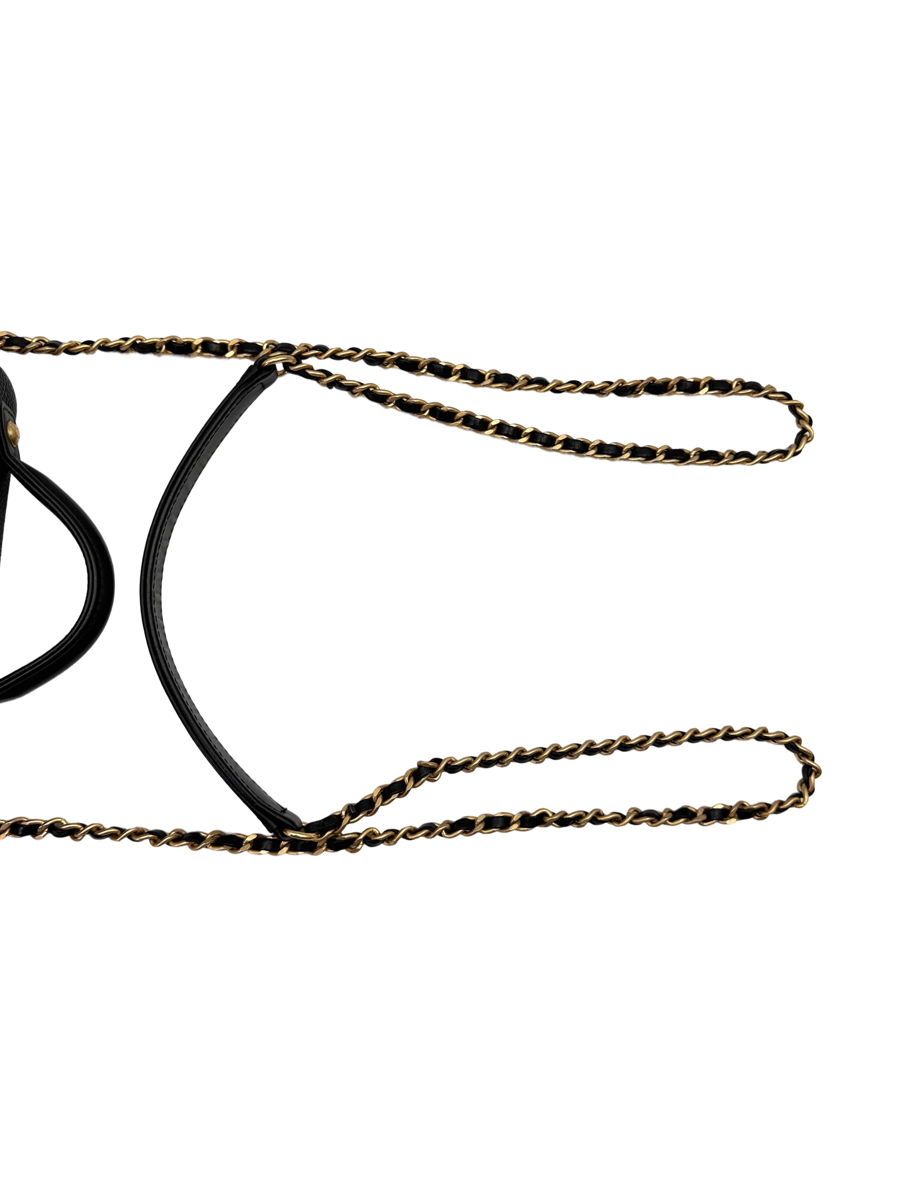 Chanel CC Filigree Black Quilted Leather Top Handle Vanity Case(26***53) CC2087