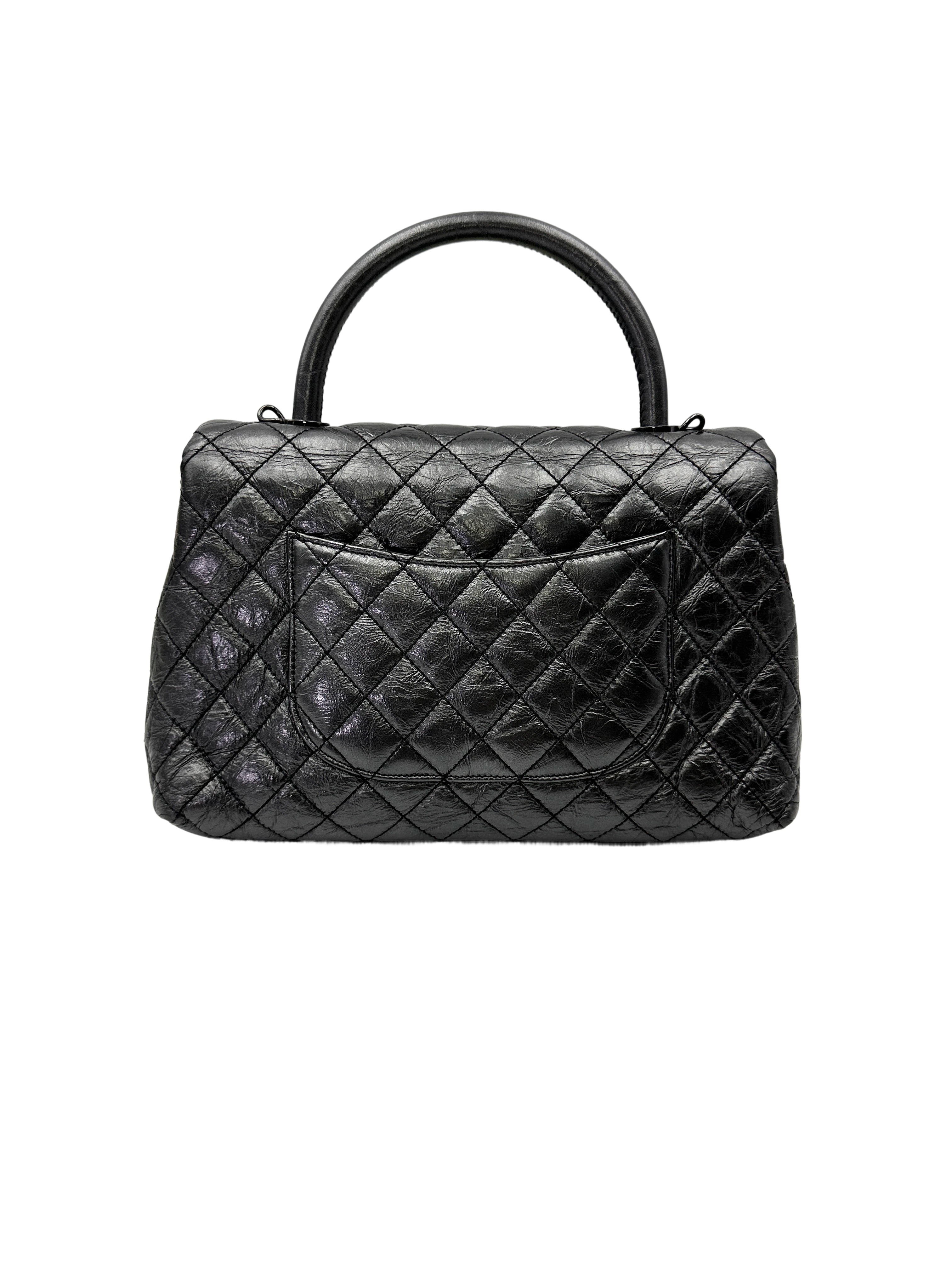 Chanel CoCo Handle Black Quilted Leather Shoulder Bag With Black Buckle(29***24) CC2088