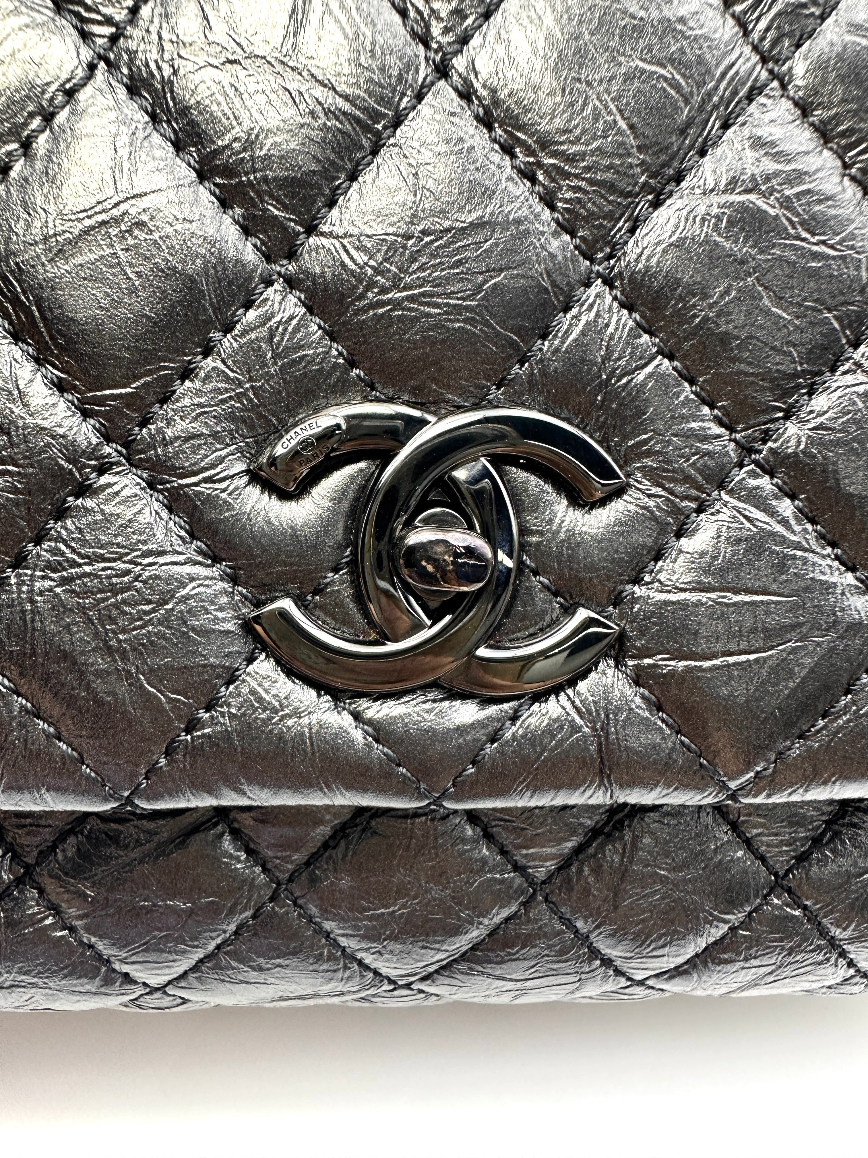 Chanel CoCo Handle Black Quilted Leather Shoulder Bag With Black Buckle(29***24) CC2088