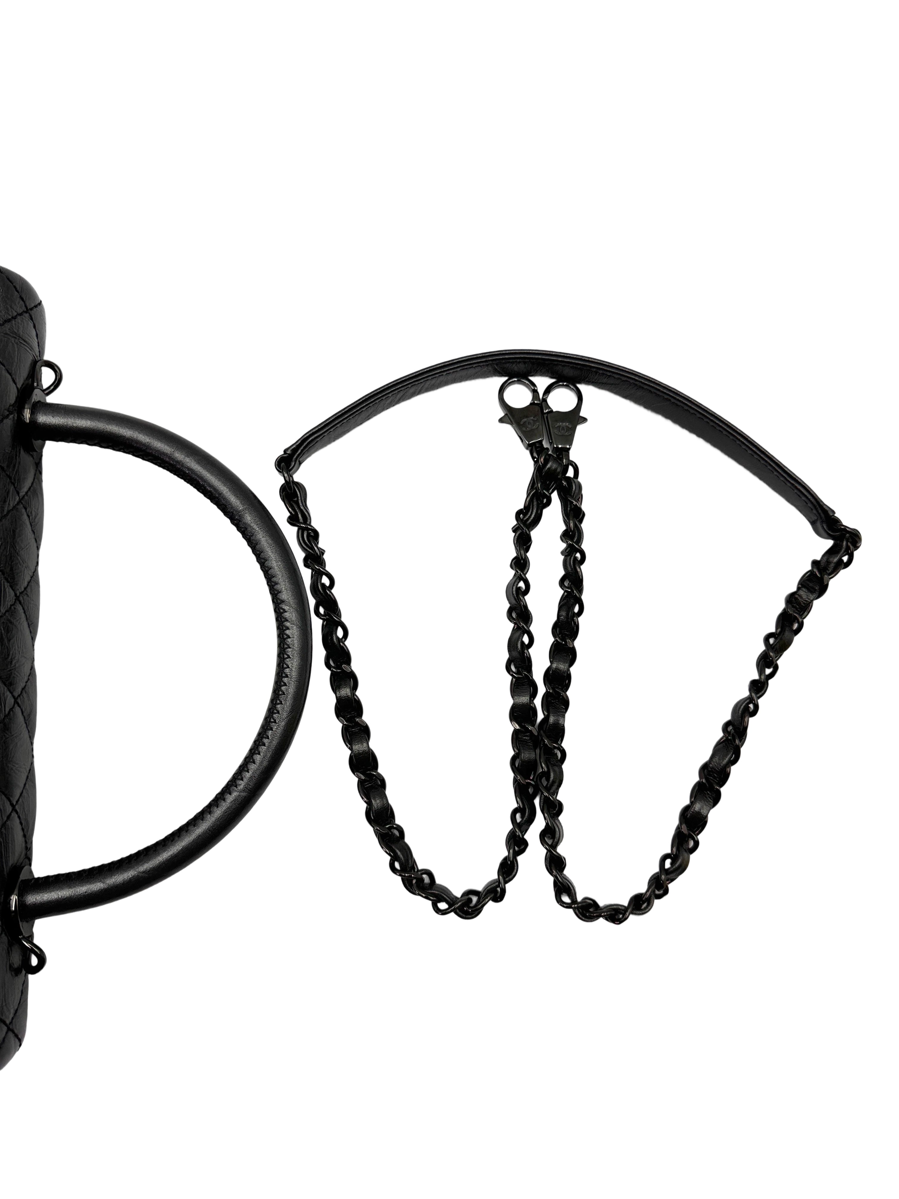 Chanel CoCo Handle Black Quilted Leather Shoulder Bag With Black Buckle(29***24) CC2088