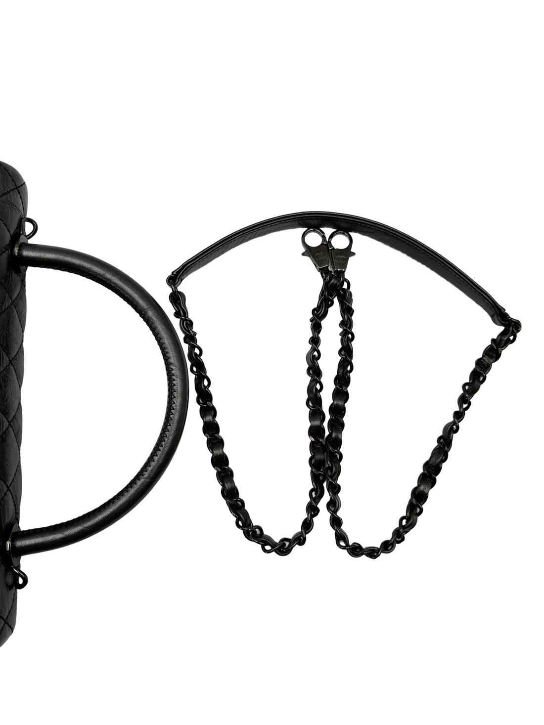 Chanel CoCo Handle Black Quilted Leather Shoulder Bag With Black Buckle(29***24) CC2088