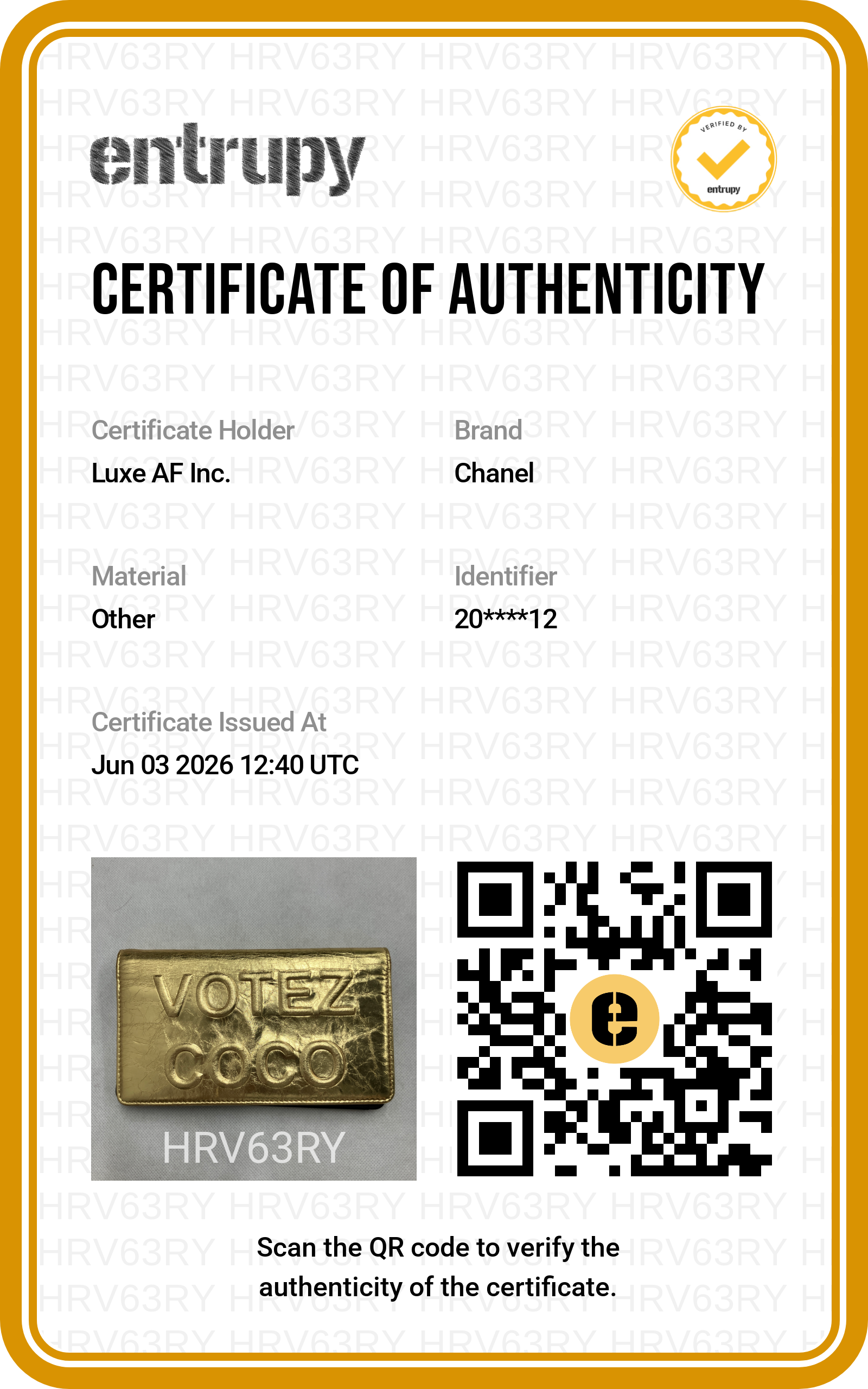 Chanel Votez CoCo Metallic Gold Long Wallet(20***12) CC2094