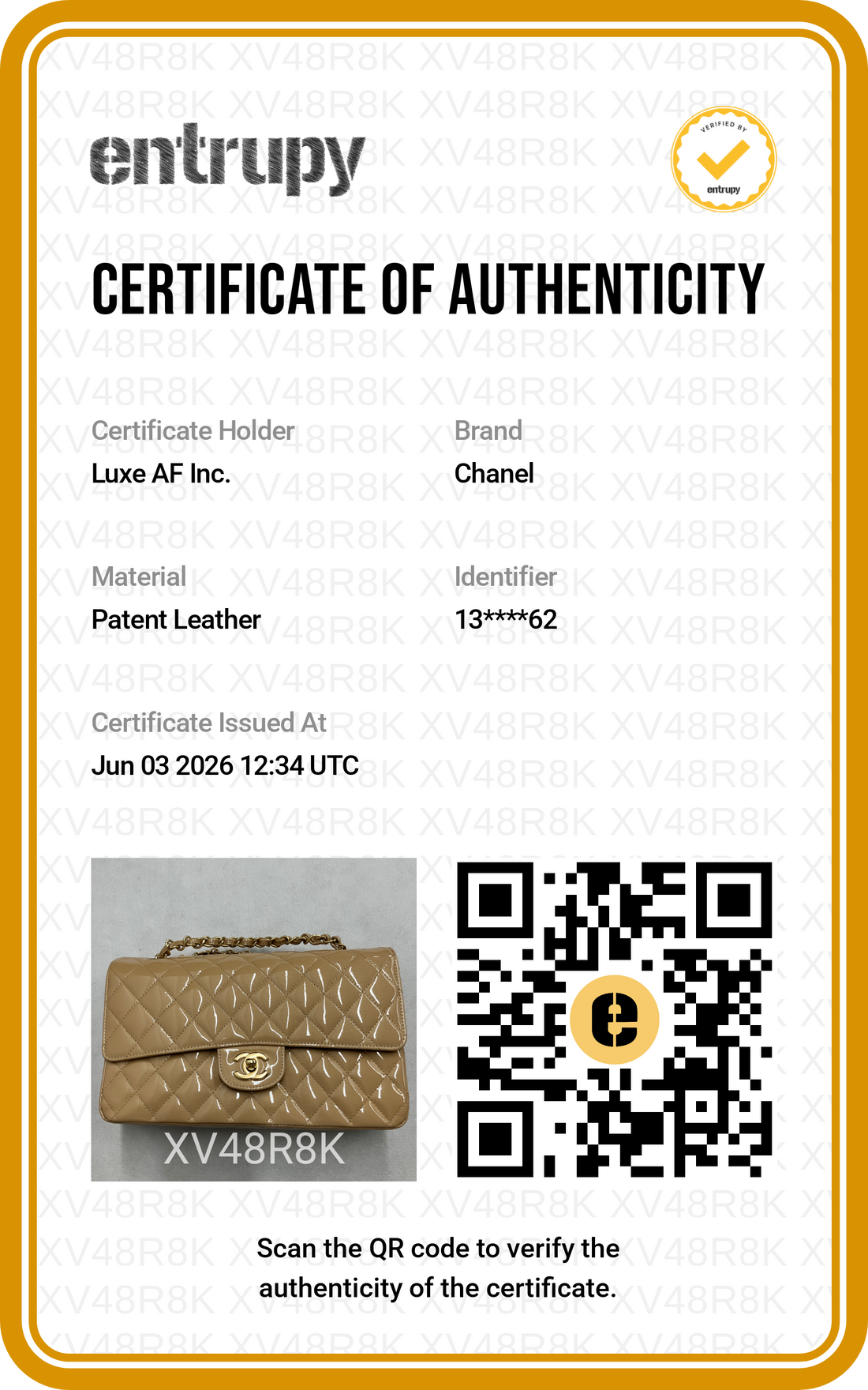 Chanel Classic Flap Beige Quilted Patent Leather Medium Size Shoulder Bag With Gold Buckle(13***62) CC2102