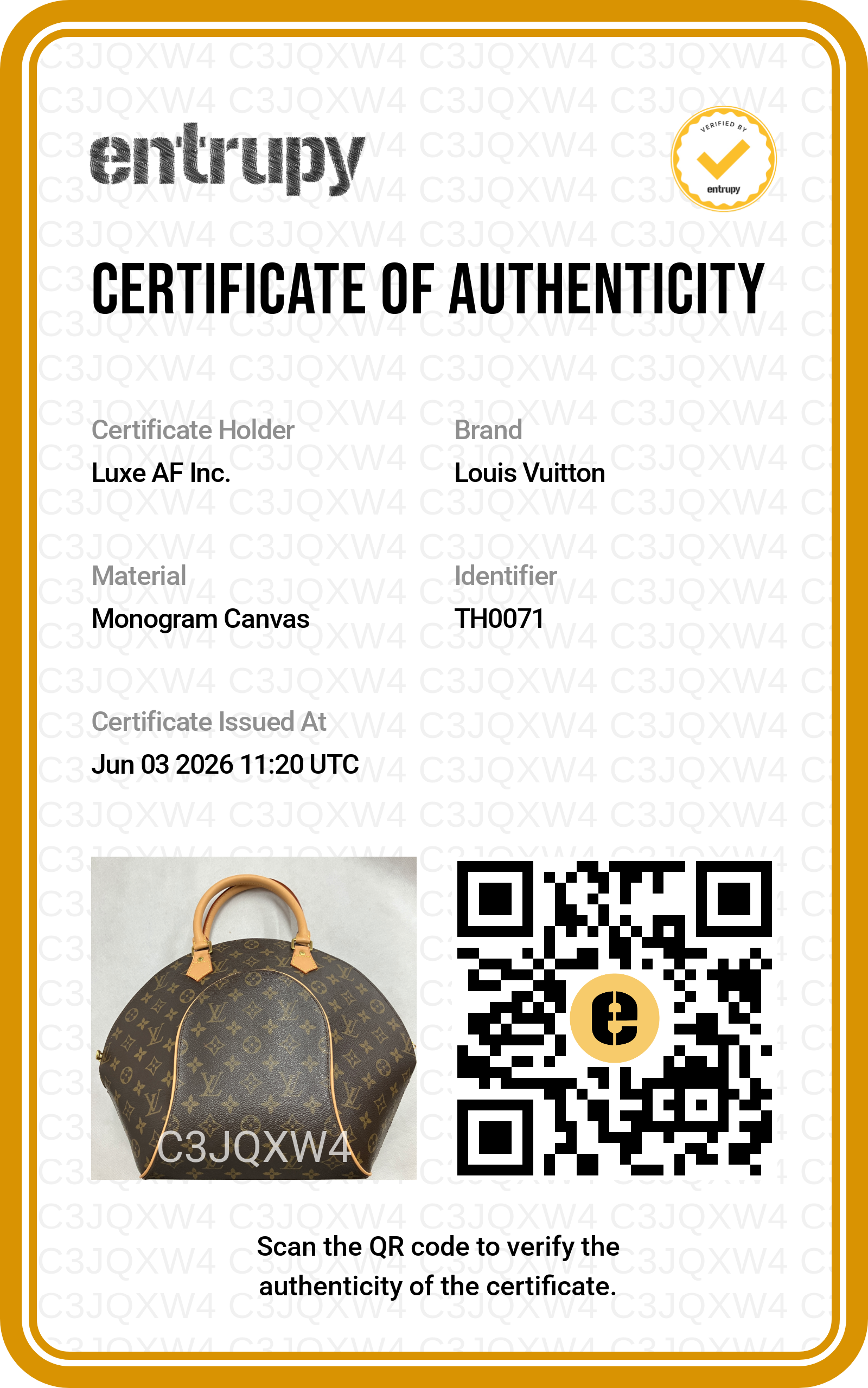 Louis Vuitton Ellipse Monogram Canvas Handle Bag LV2942