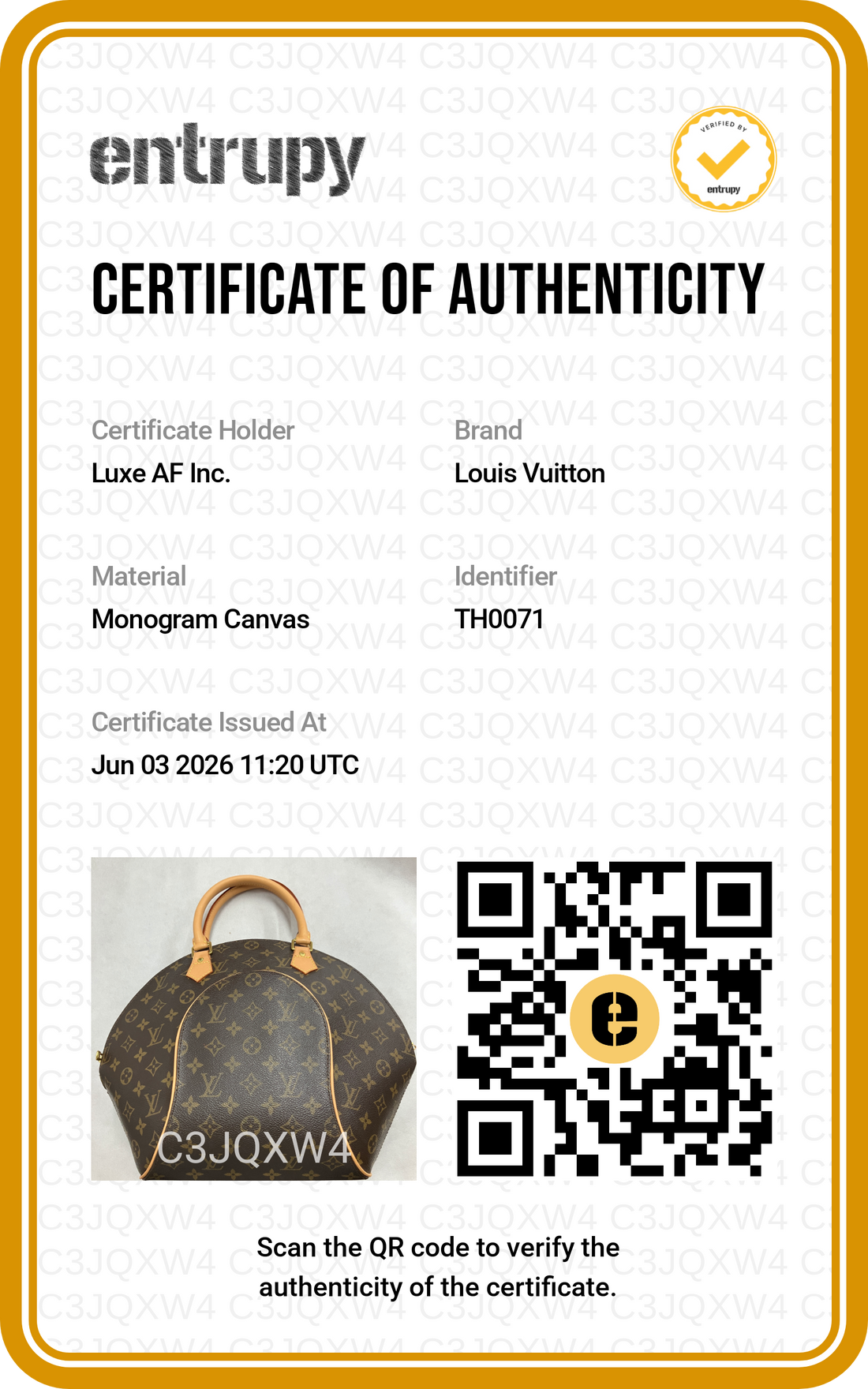 Louis Vuitton Ellipse Monogram Canvas Handle Bag LV2942