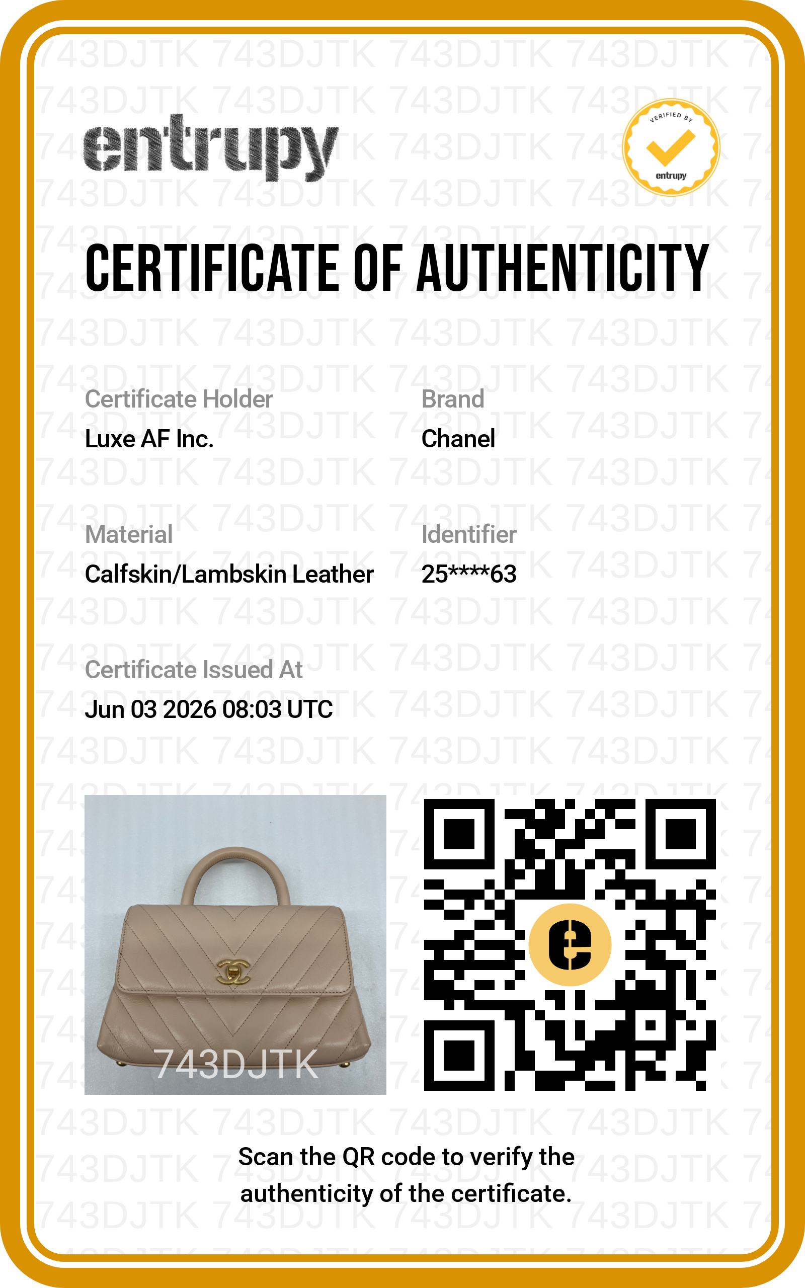 Chanel CoCo Handle Beige Chevron Quilted Leather Shoulder Bag(25***63) CC2085