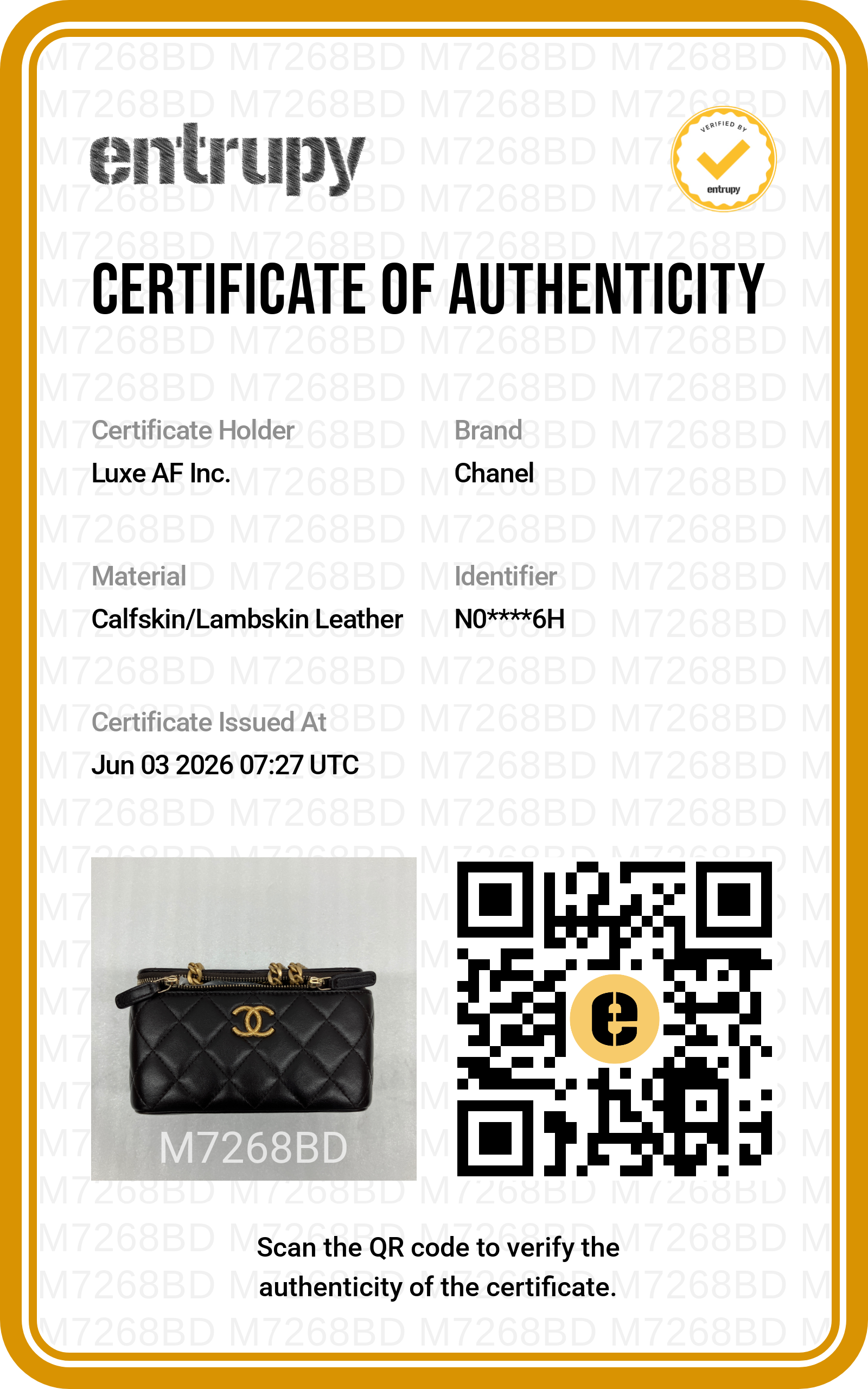 Chanel Black Quilted Lambskin Vanity Case With Gold Hardware(N0***6H) CC2169