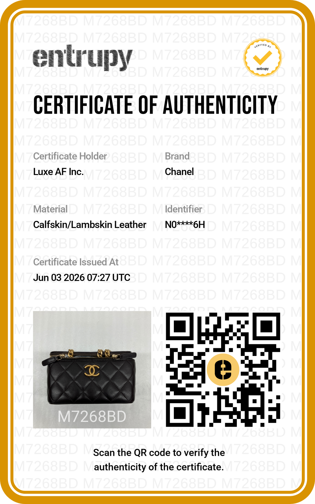 Chanel Black Quilted Lambskin Vanity Case With Gold Hardware(N0***6H) CC2169