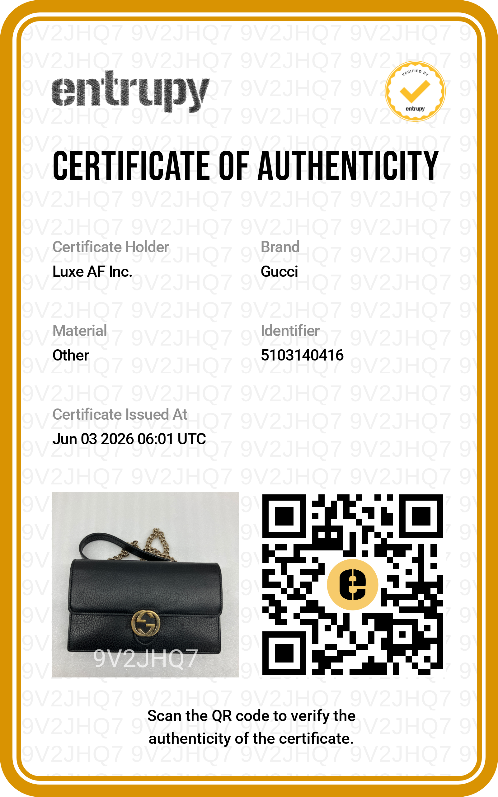 Gucci Interlocking Black Leather Wallet On Chain GG1184