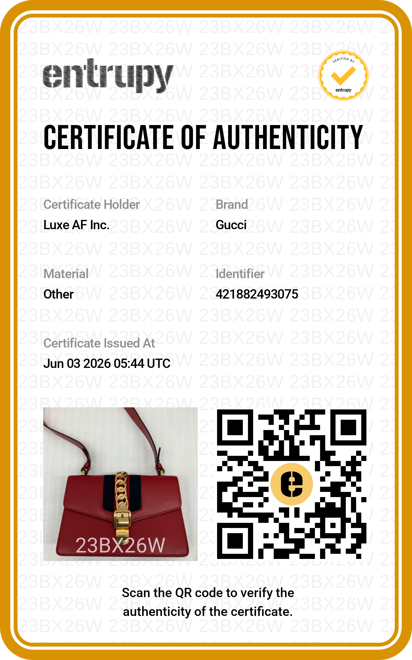 Gucci Sylvie Red Leather Medium Size Shoulder Bag GG1192