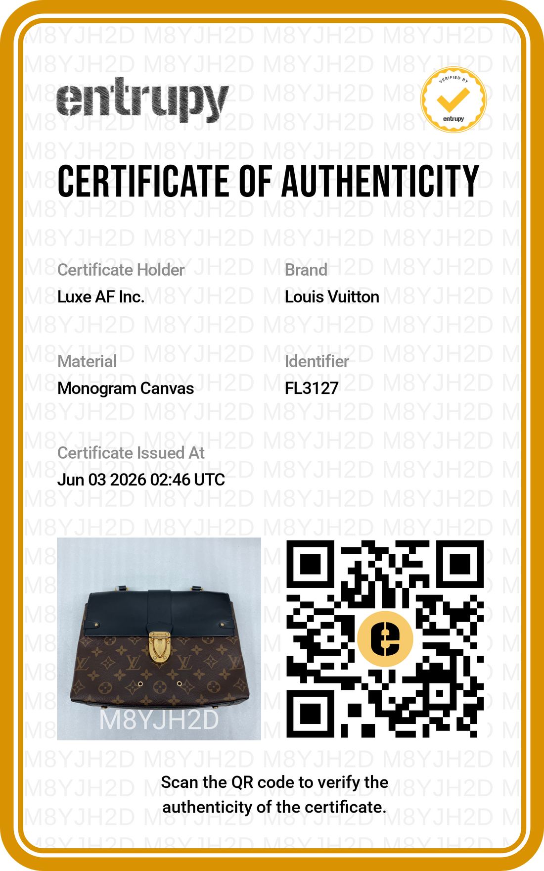 Louis Vuitton One Handle Monogram Canvas & Black Leather Handle Bag LV2923