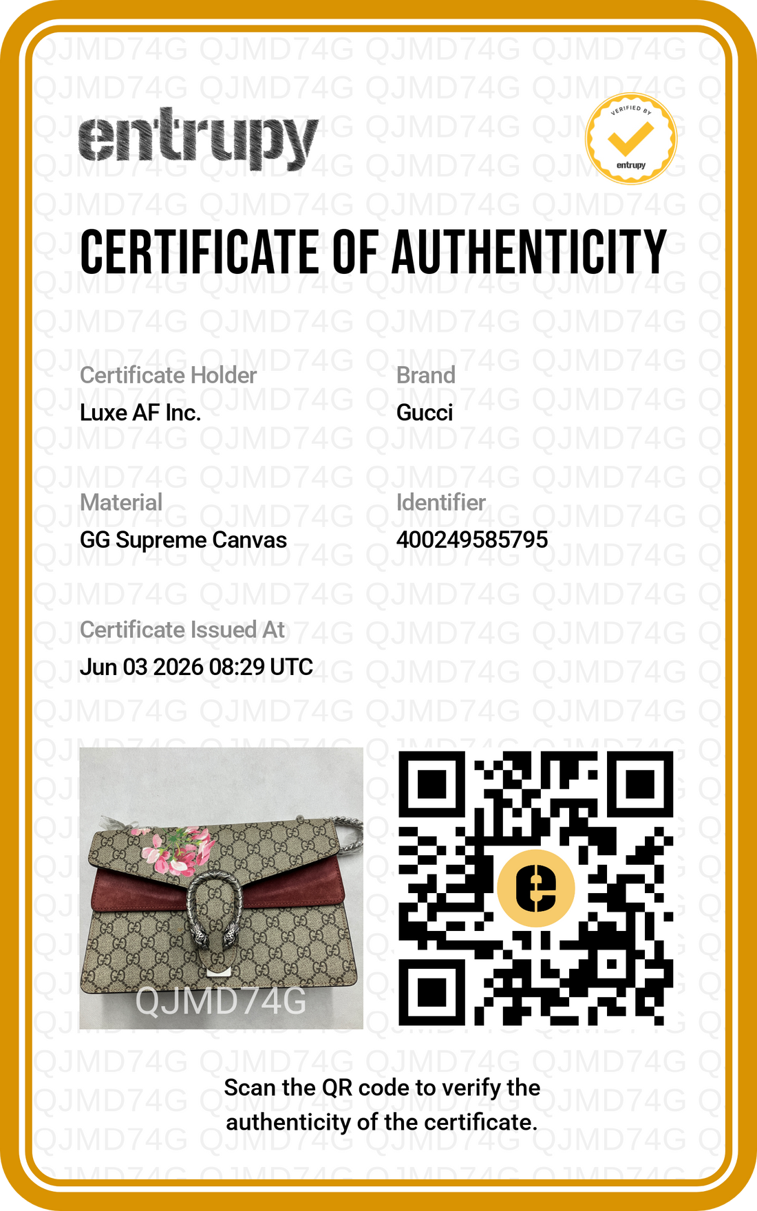Gucci Dionysus GG Blooms Canvas Medium Size Shoulder Bag GG1193