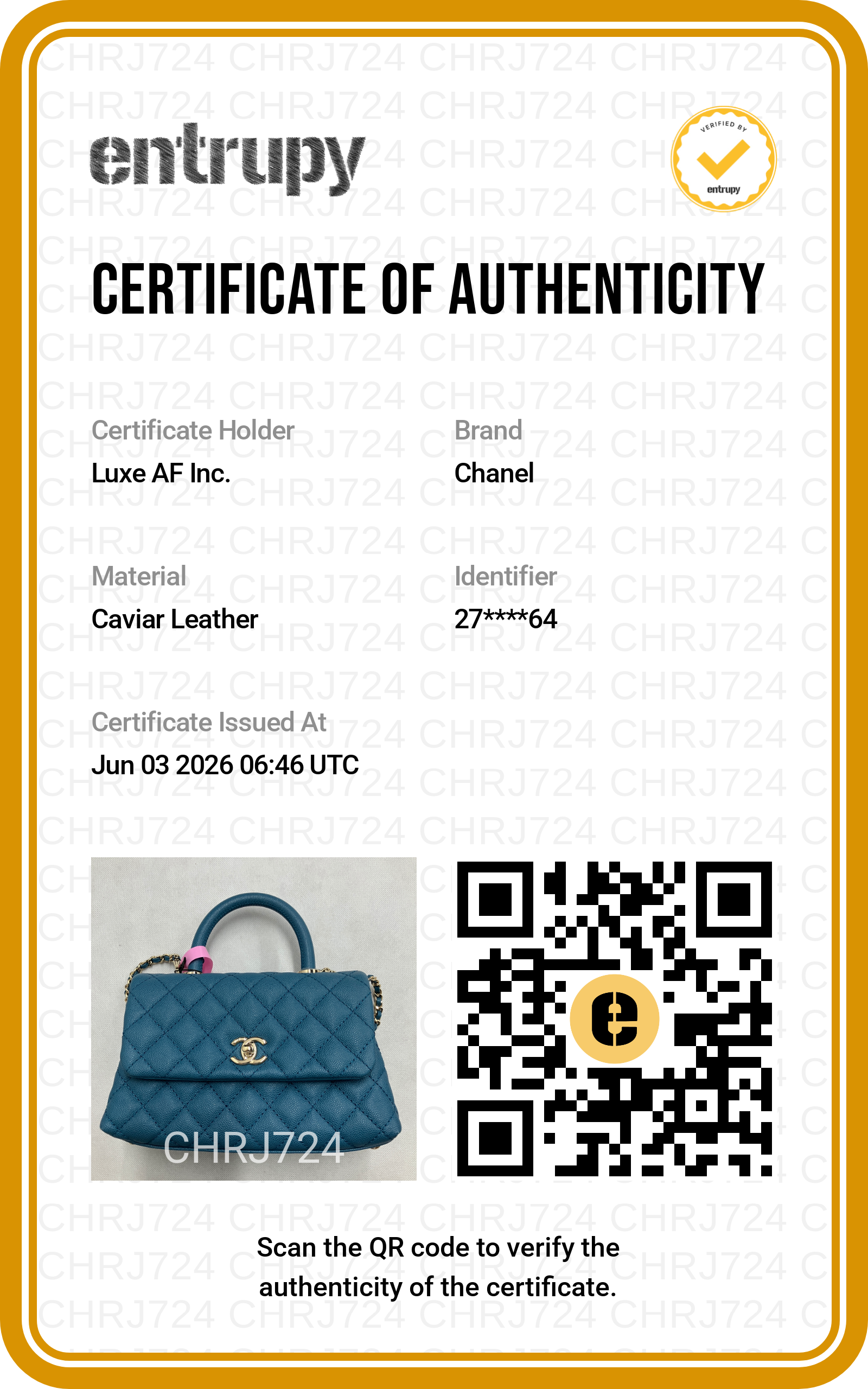 Chanel CoCo Handle Blue Quilted Leather Small Size Shoulder Bag(27***64) CC2082